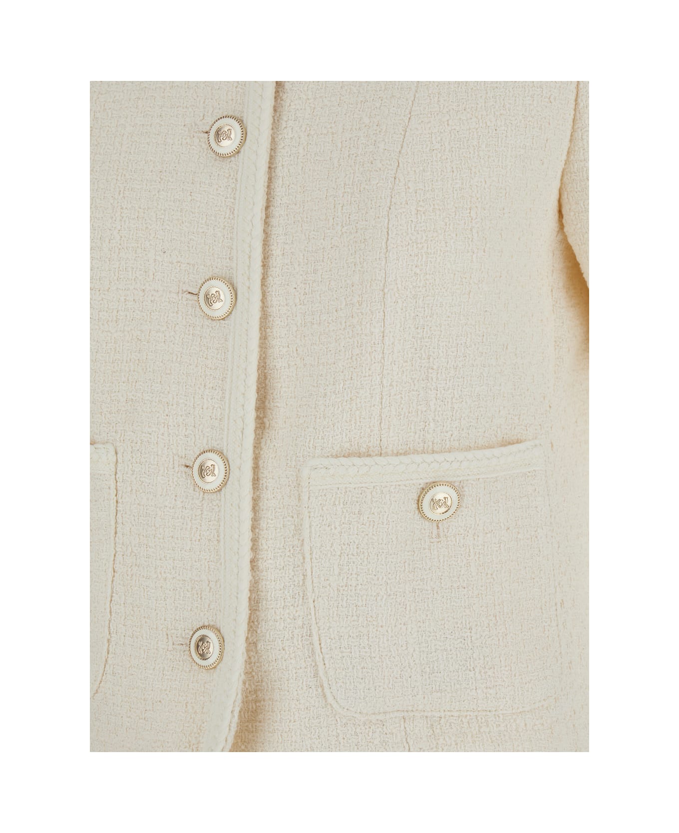 Dunst Summer Tweed Jacket - White