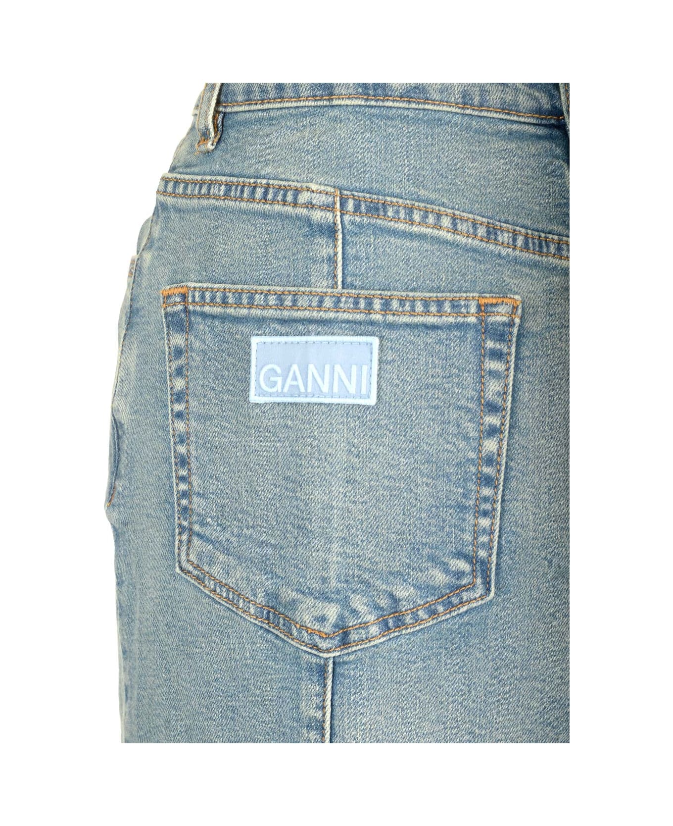 Ganni Peplum Midi Skirt - Tint wash スカート