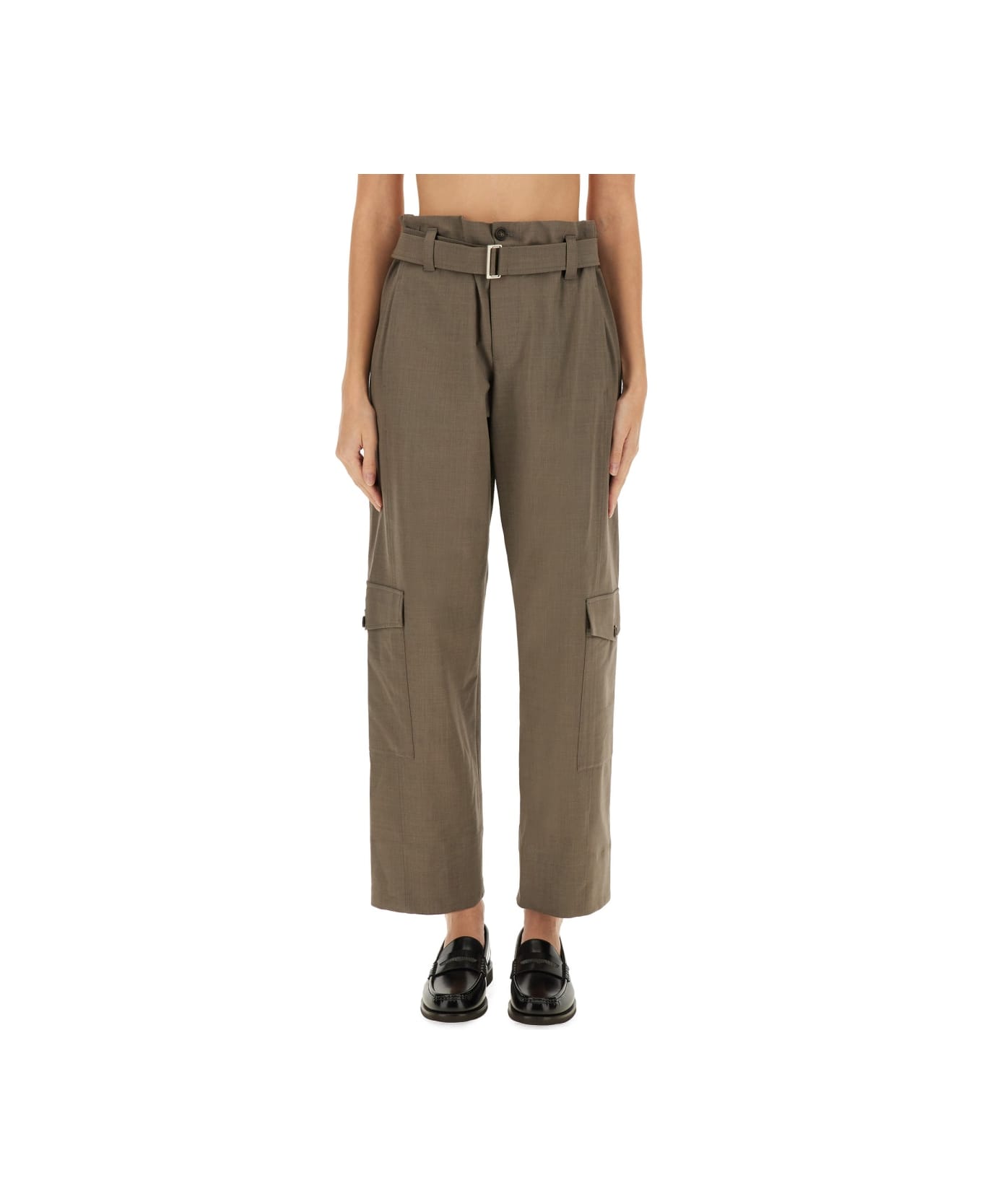 Brunello Cucinelli Belted Pants - BROWN