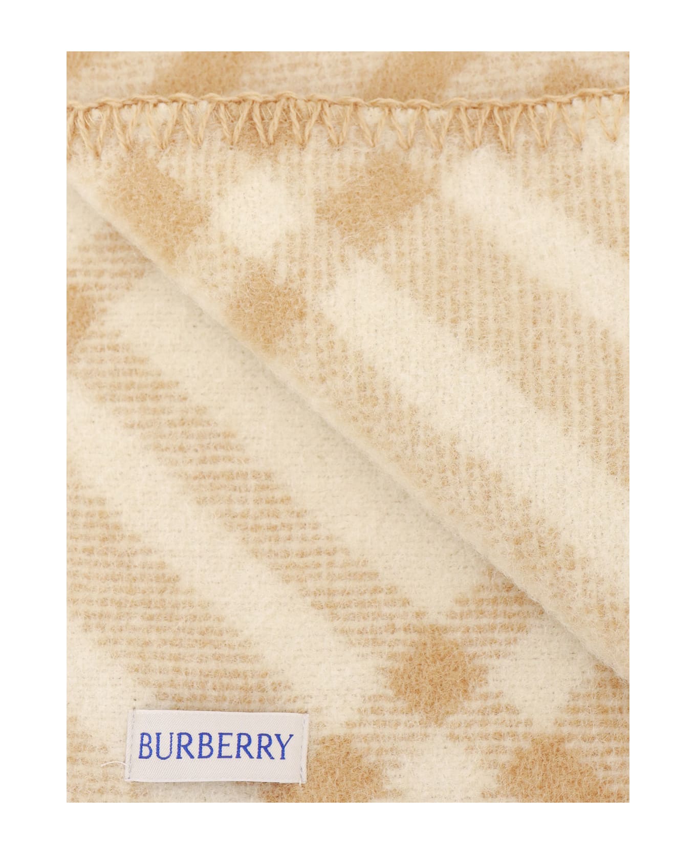 Burberry london Archive Beige Wool Scarf With Vintage Check Pattern - Beige