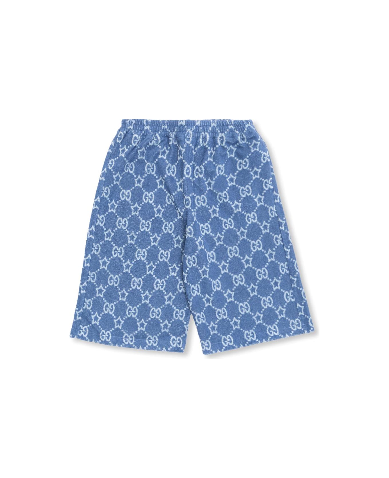 Gucci Kids Cotton Terry Shorts - LIGHT BLUE