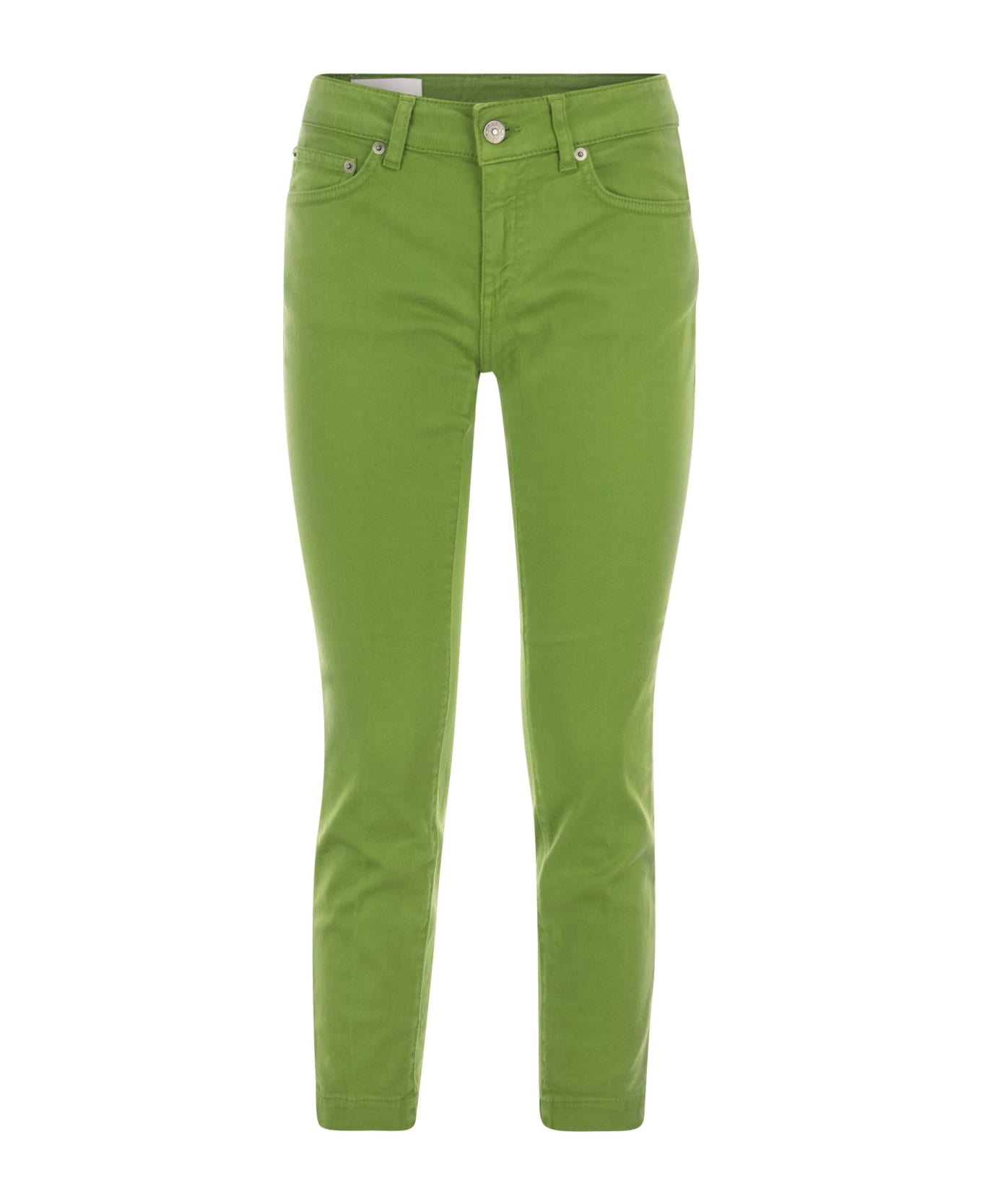 Dondup Rose Cropped Stretch Cotton Trousers - Green