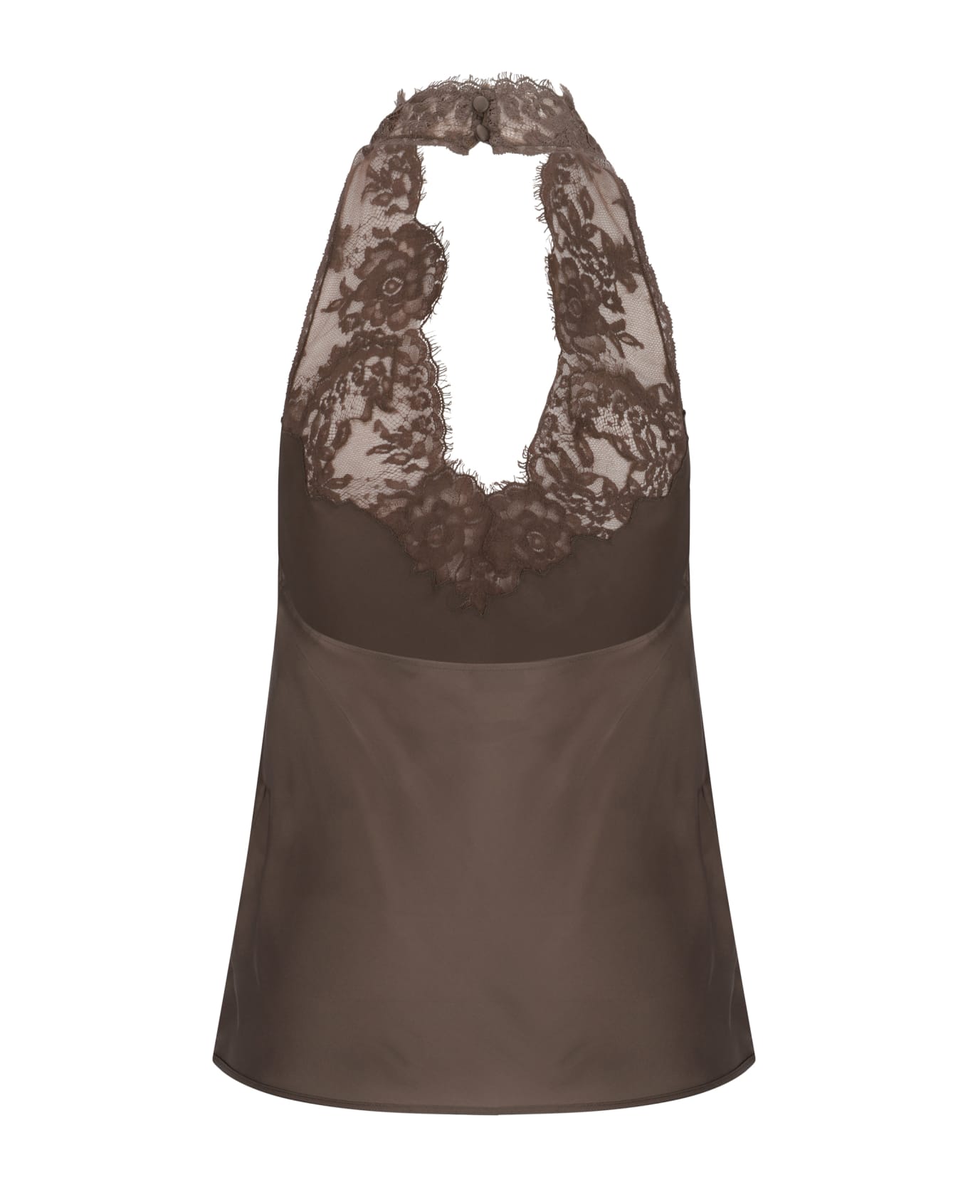 Saint Laurent Top Haut Charmeuse - Marron Glace