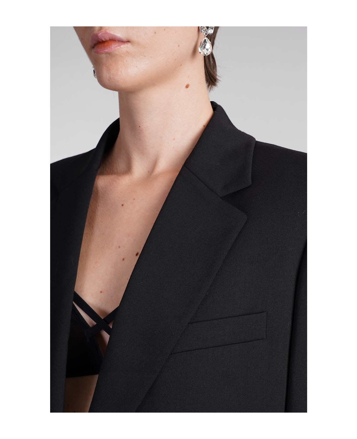 The Andamane Guia Blazer In Black Polyester - black