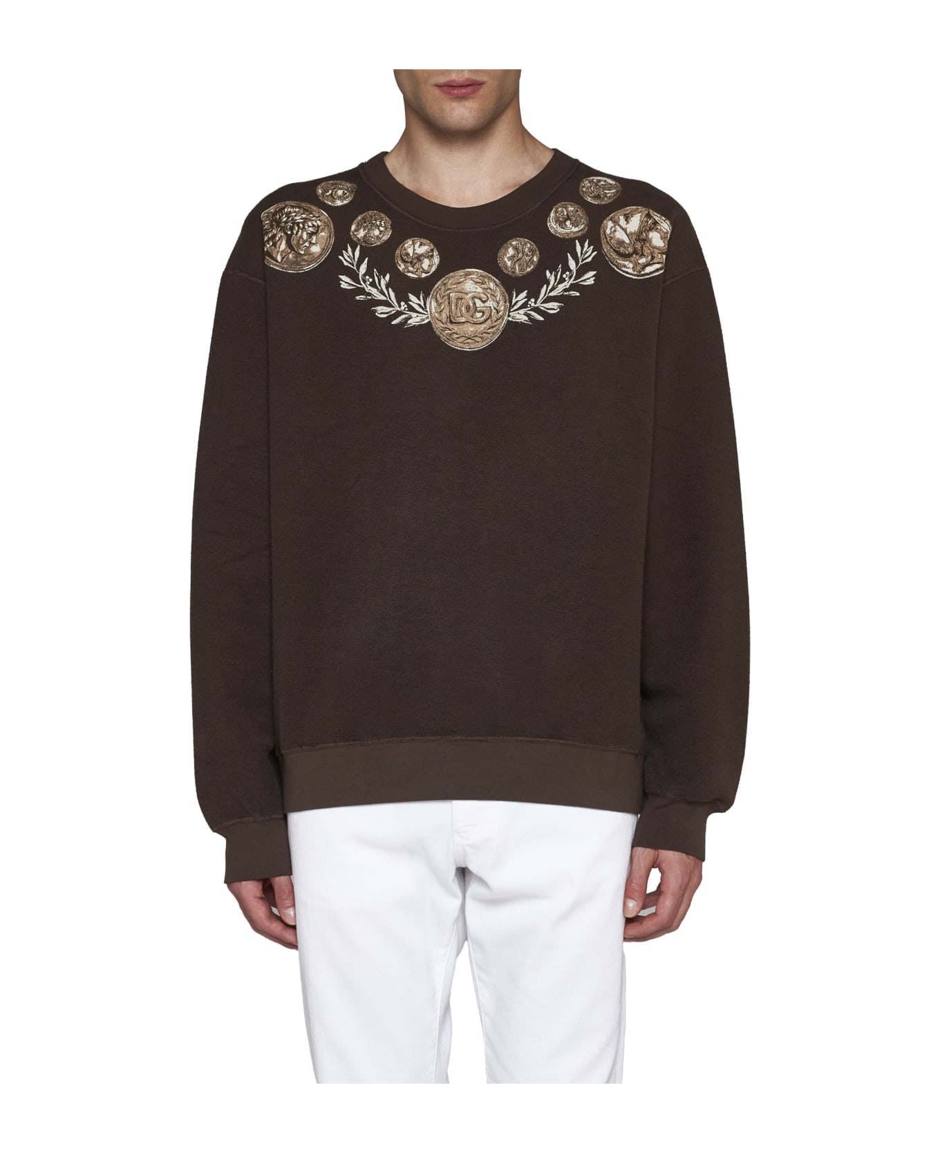 Dolce & Gabbana Coin Print Sweatshirt - brown