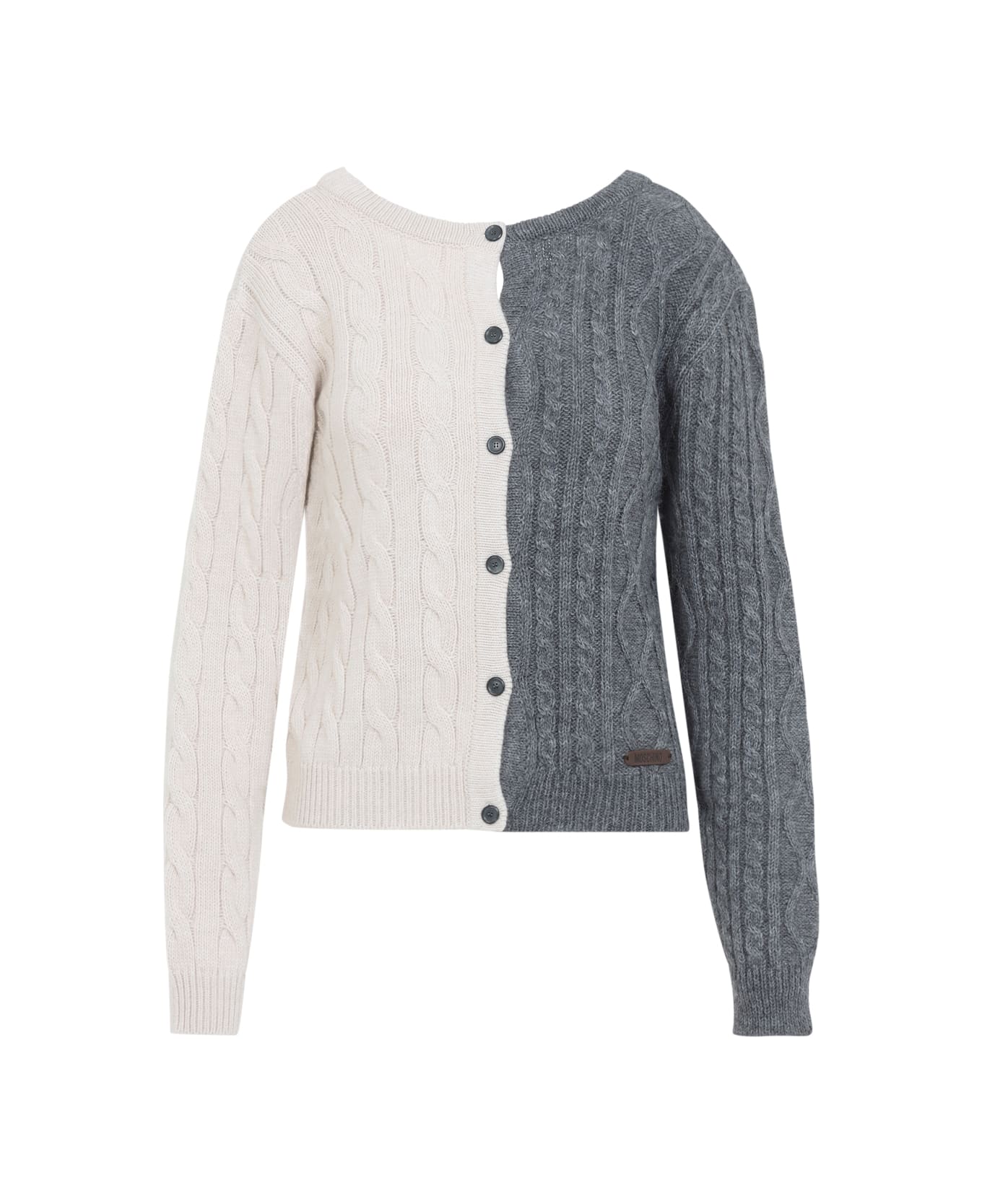 Moschino Bicolor Cardigan - Fantasia Grigio