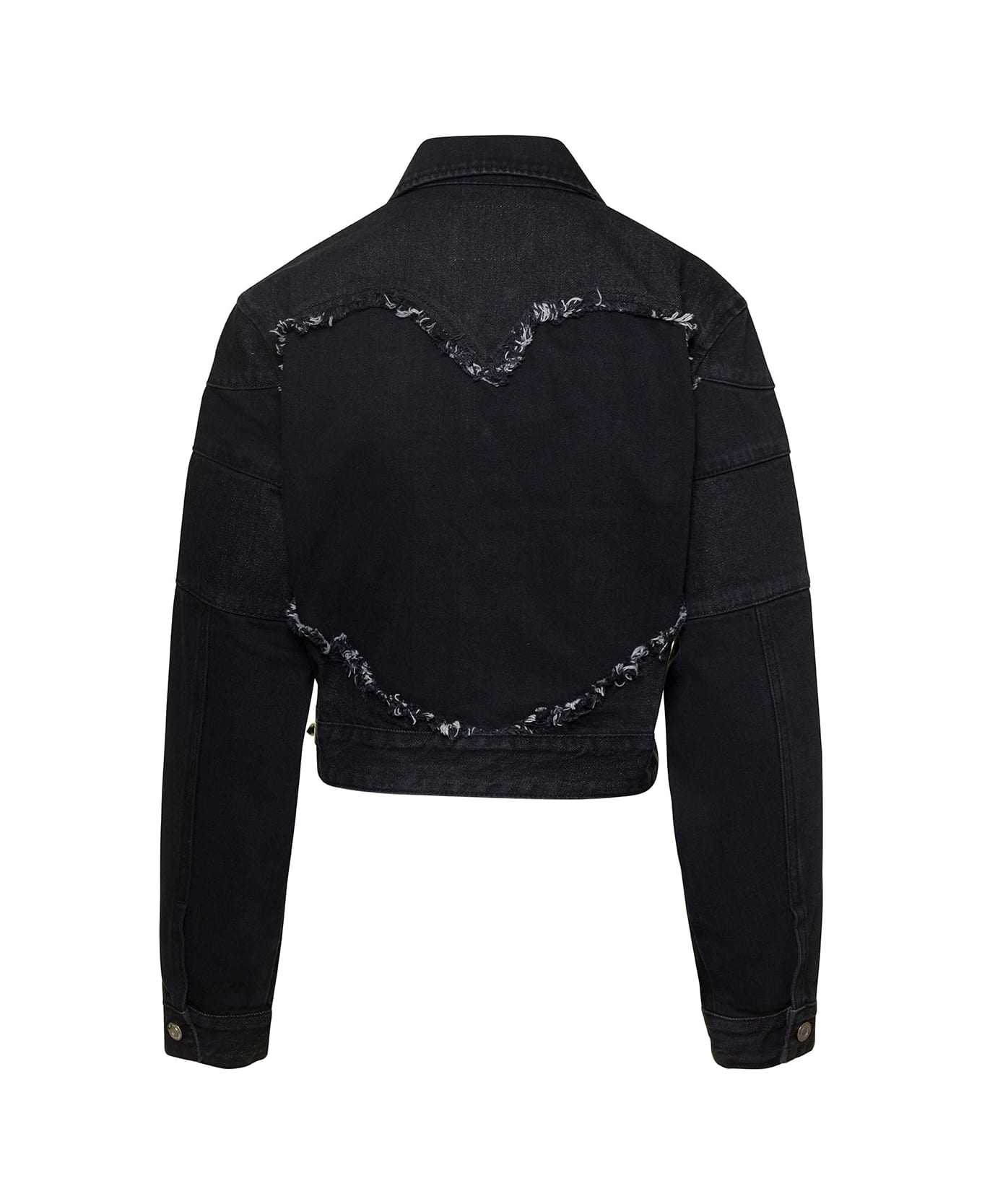 Andersson Bell 
mahina
 Black Denim Patchwork Jacket With Heart-shaped Detail In Cotton Woman - Black