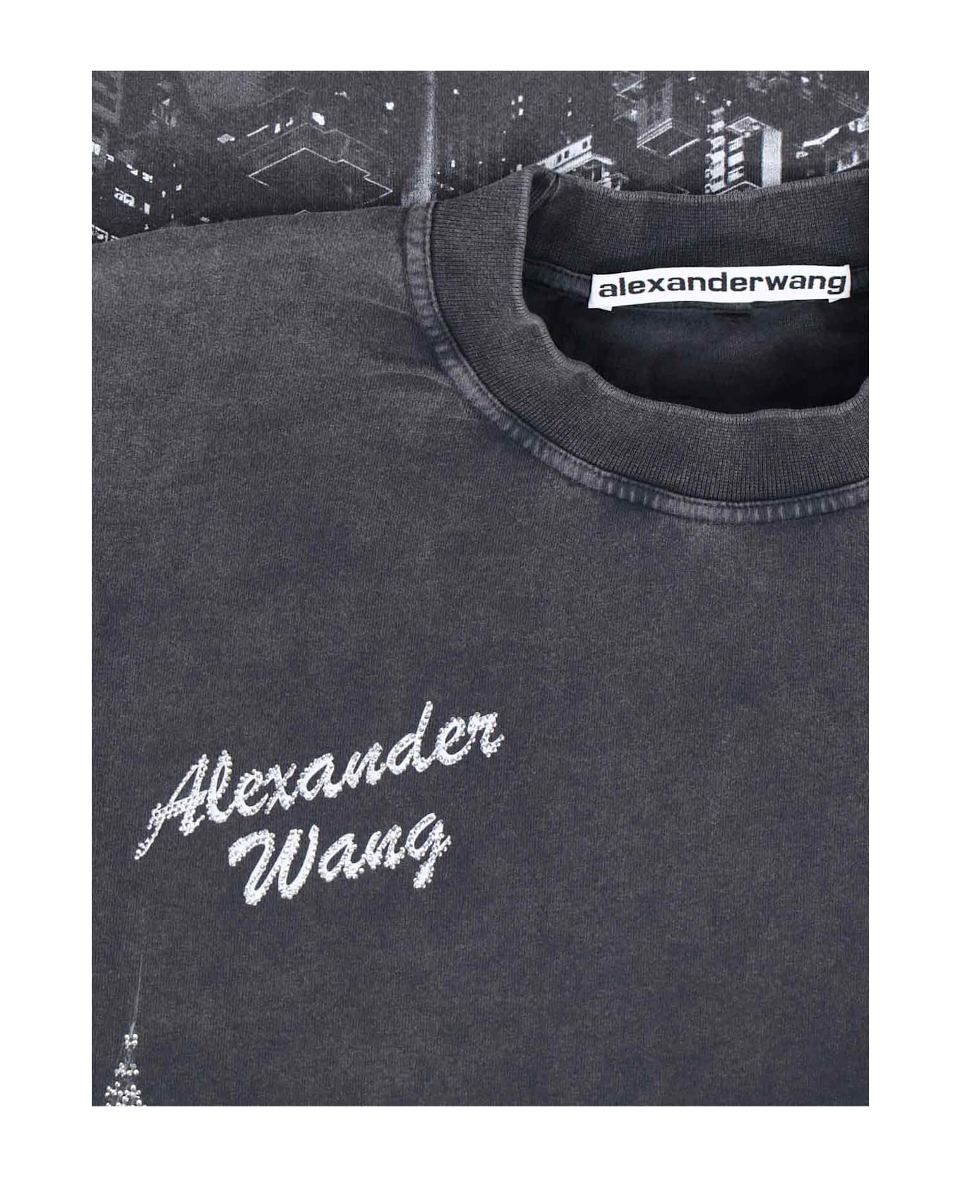 Alexander Wang Rhinestone T-shirt - Black
