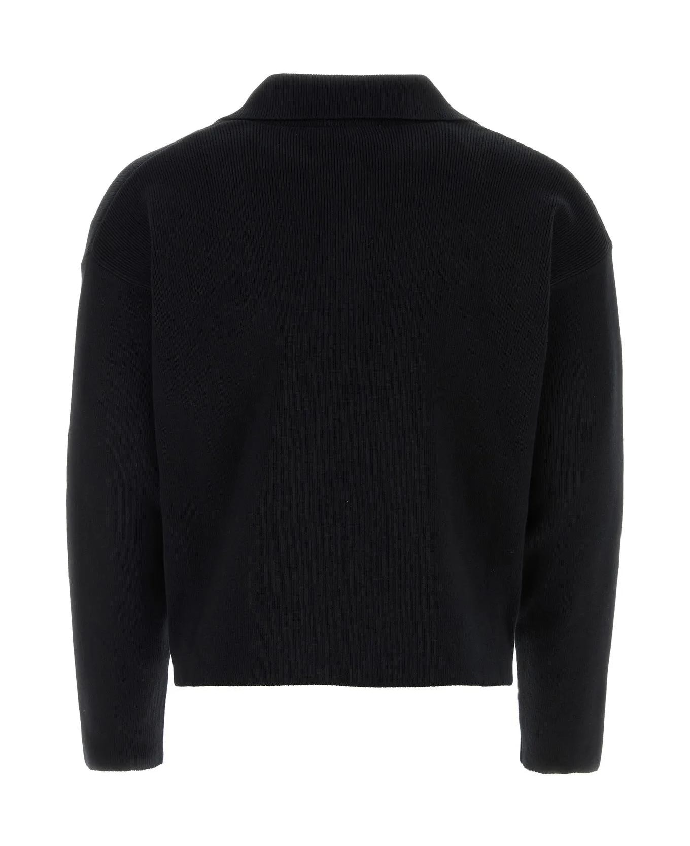 Ami Alexandre Mattiussi Black Stretch Wool Blend Sweater - Black
