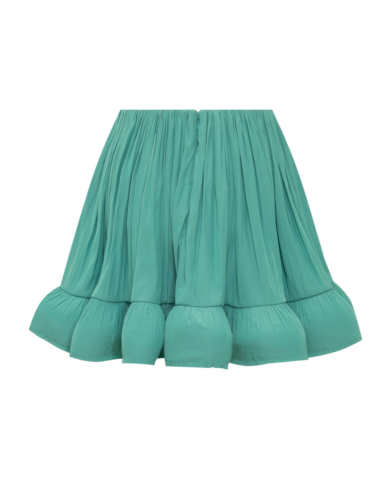 Lanvin Charmeuse Ruffle Skirt - GREEN