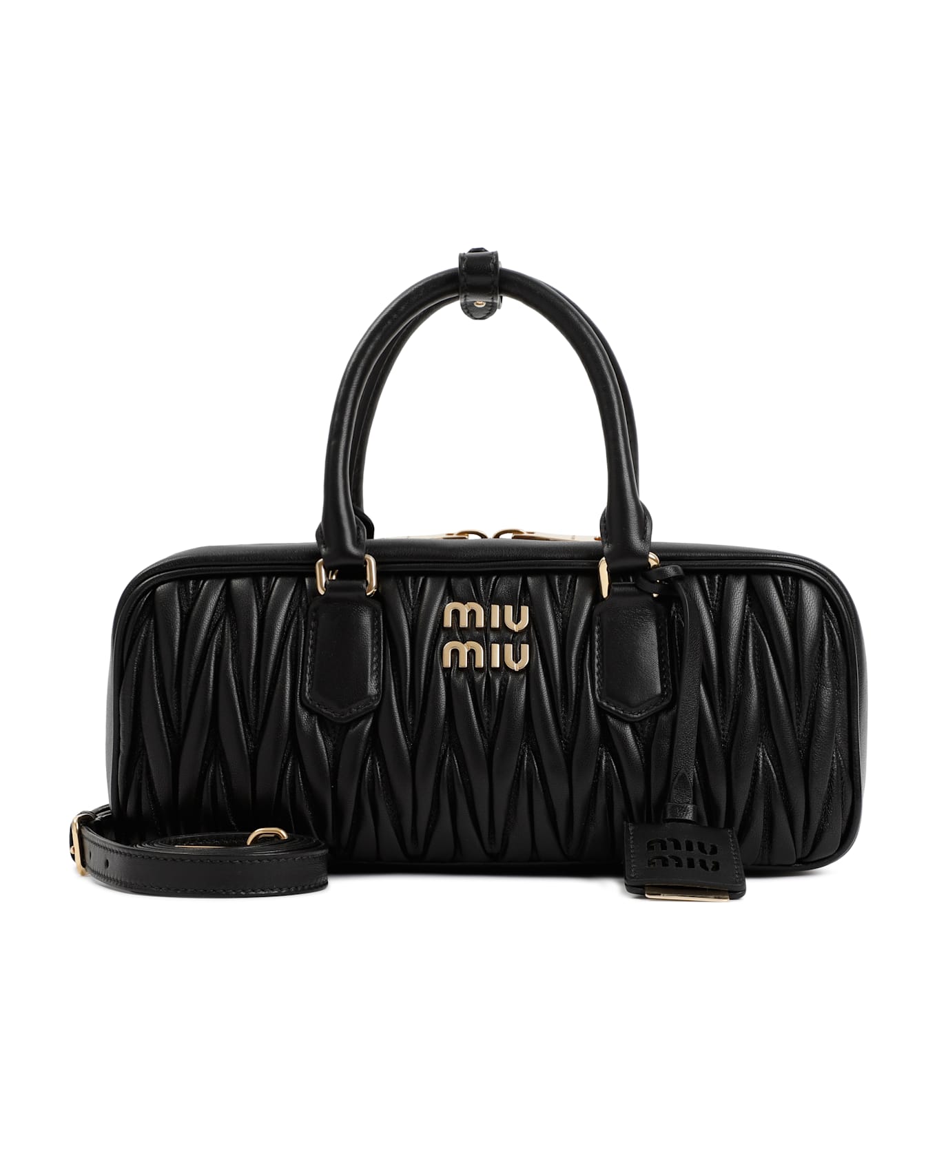 Miu Miu Black Nappa Leather Handbag - NERO