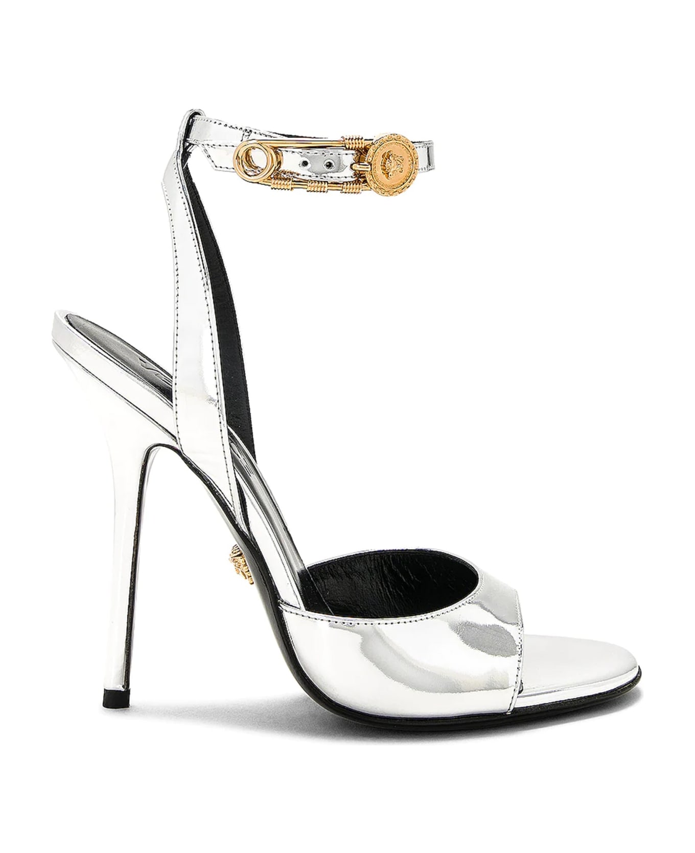 Versace Patent Leather Sandals - Silver