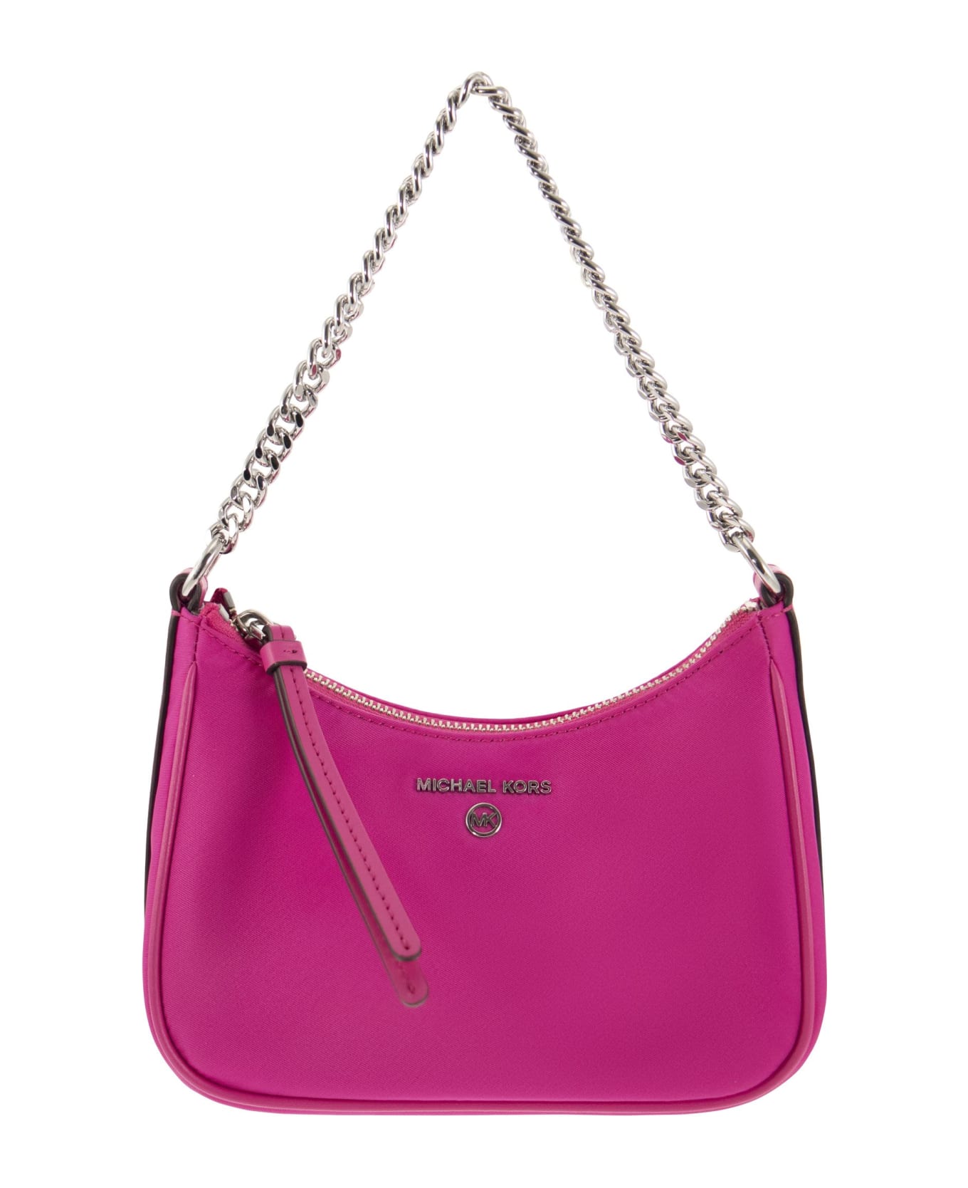 Michael Kors Jet Set Charm Small Shoulder Bag In Nylon Gabardine - Fuchsia