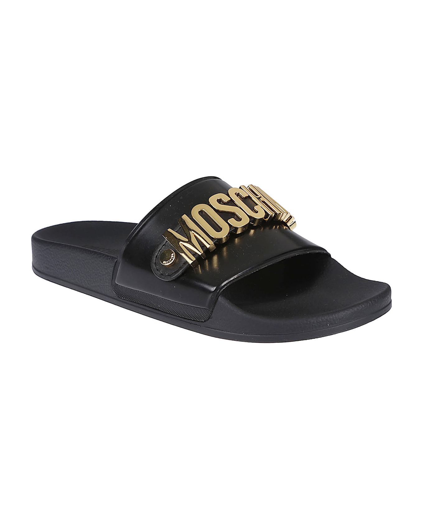Moschino Sabotu Pool25 Sliders - Nero/oro