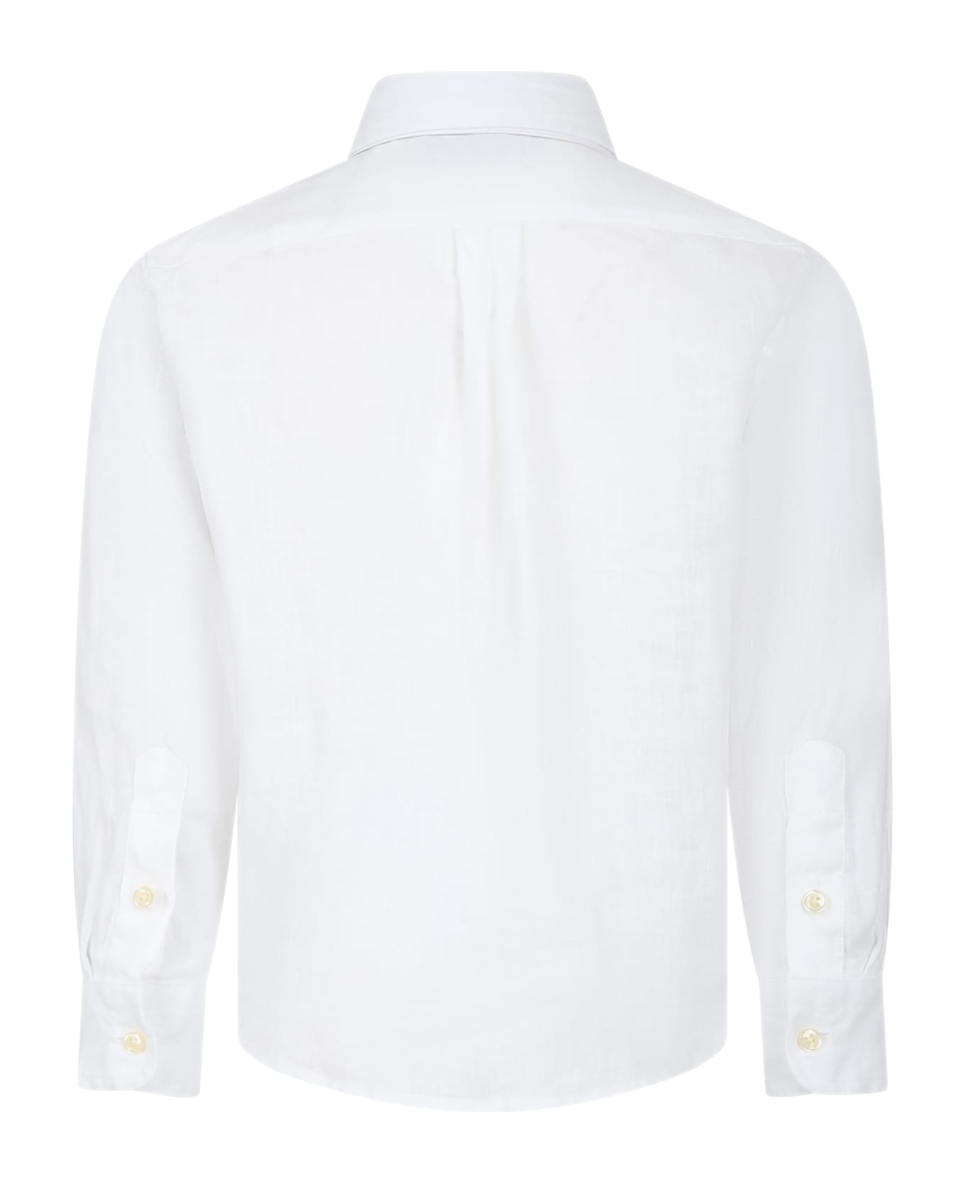 Ralph Lauren White Shirt For Boy With Pony - White