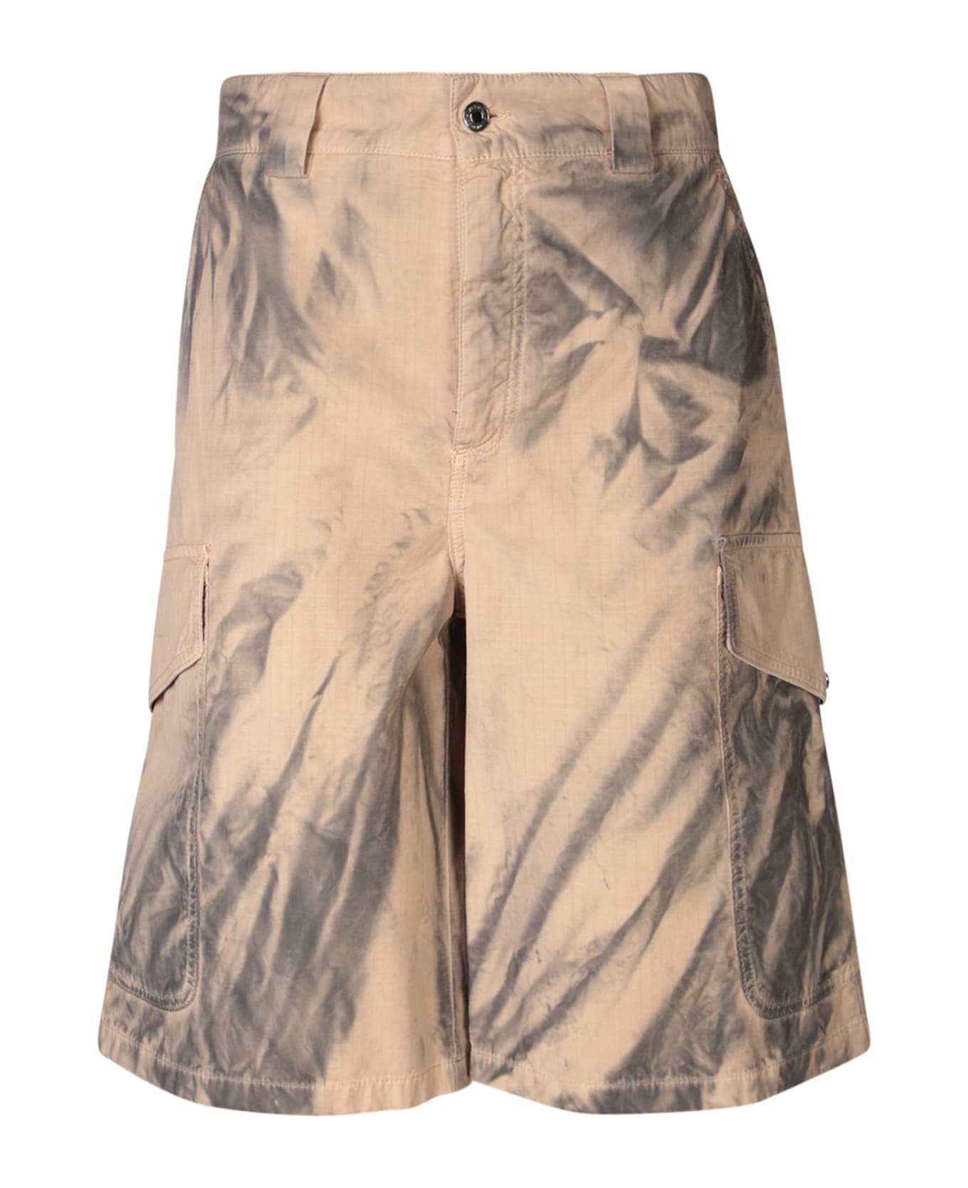 MSGM Abstract Print Beige Bermuda Shorts - Beige ショートパンツ