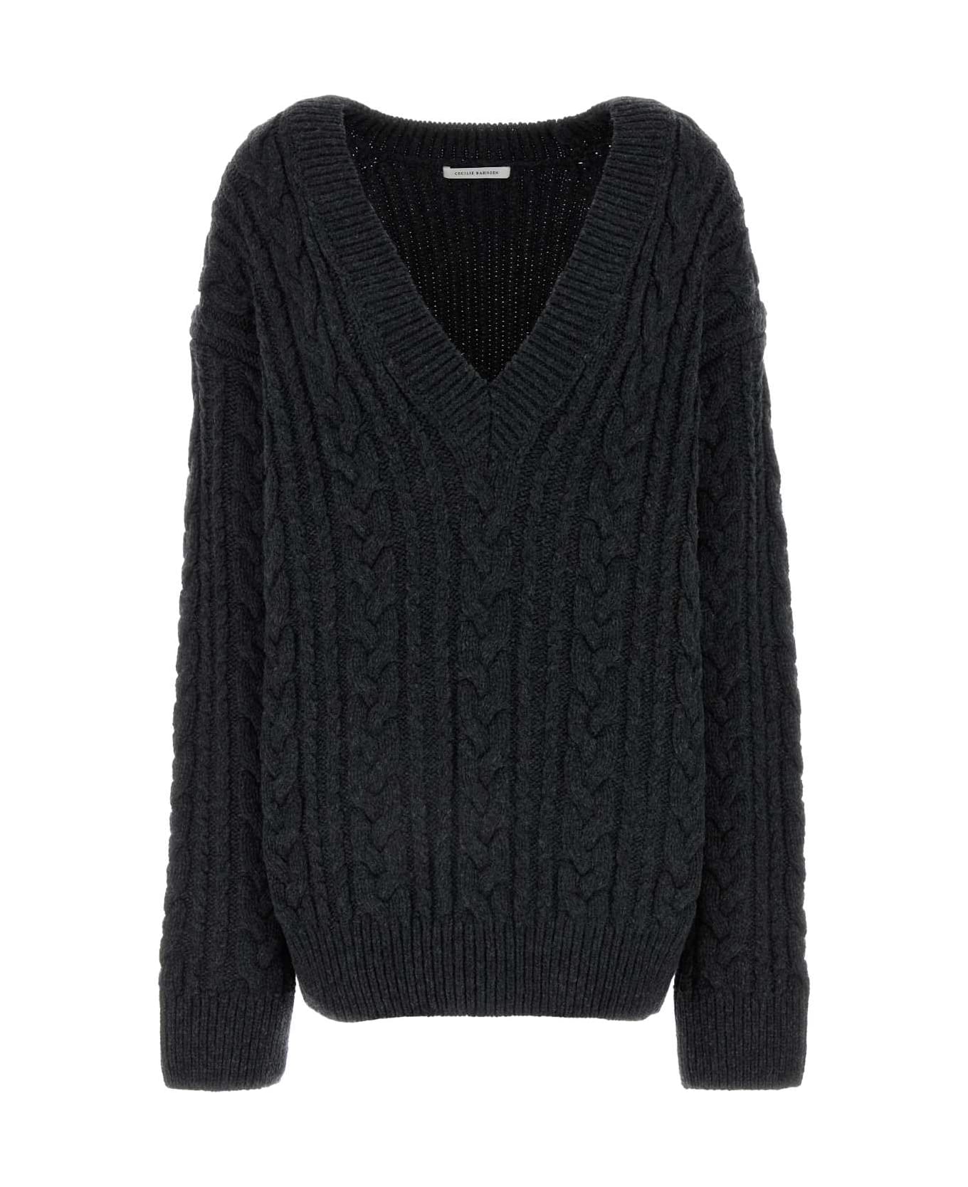 Cecilie Bahnsen Charcoal Wool Oversize Alia Sweater - CHARCOALGREY