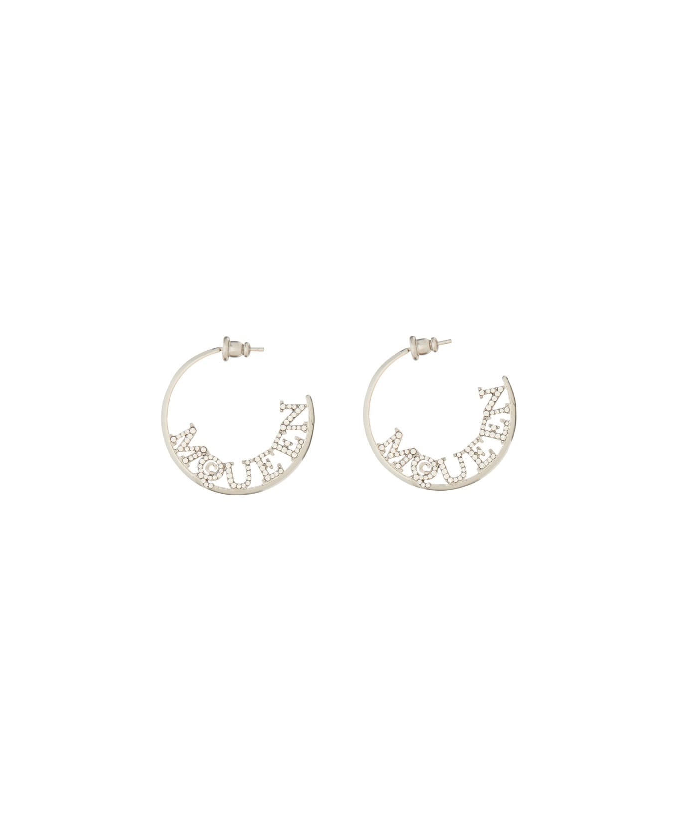 Alexander McQueen Logo Earrings - SILVER