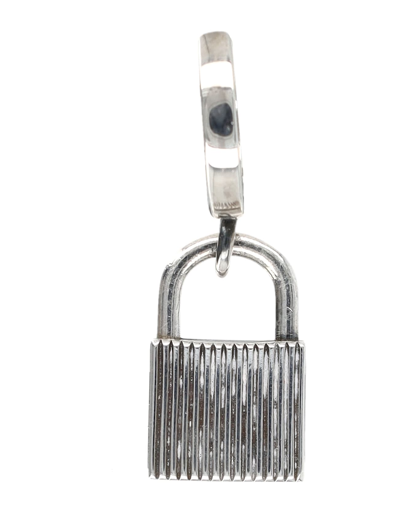 Emanuele Bicocchi Sterling Silver Single Earring With Padlock Pendant - SILVER
