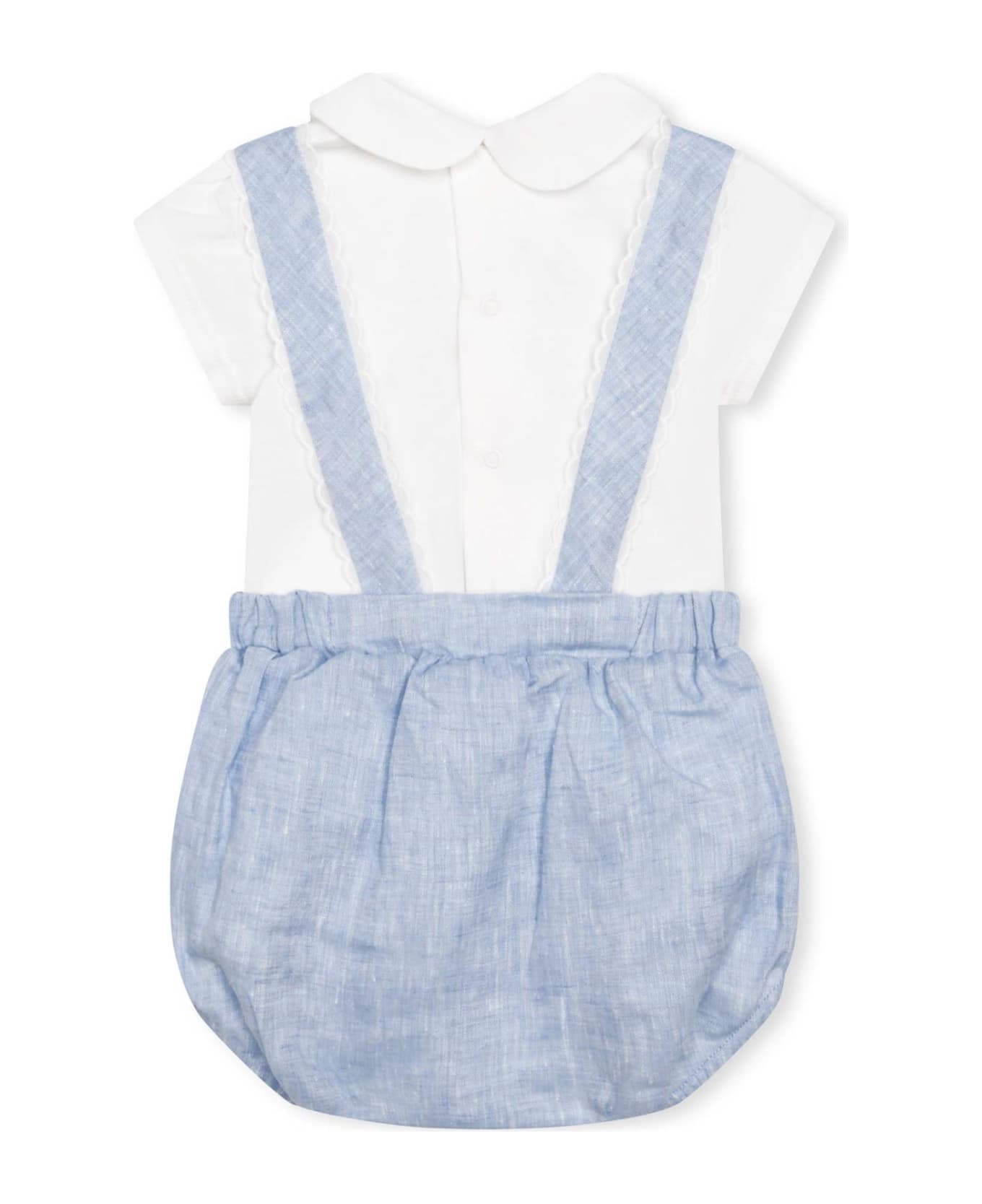 Chloé Onesie And T-shirt Set With Embroidery - Blue