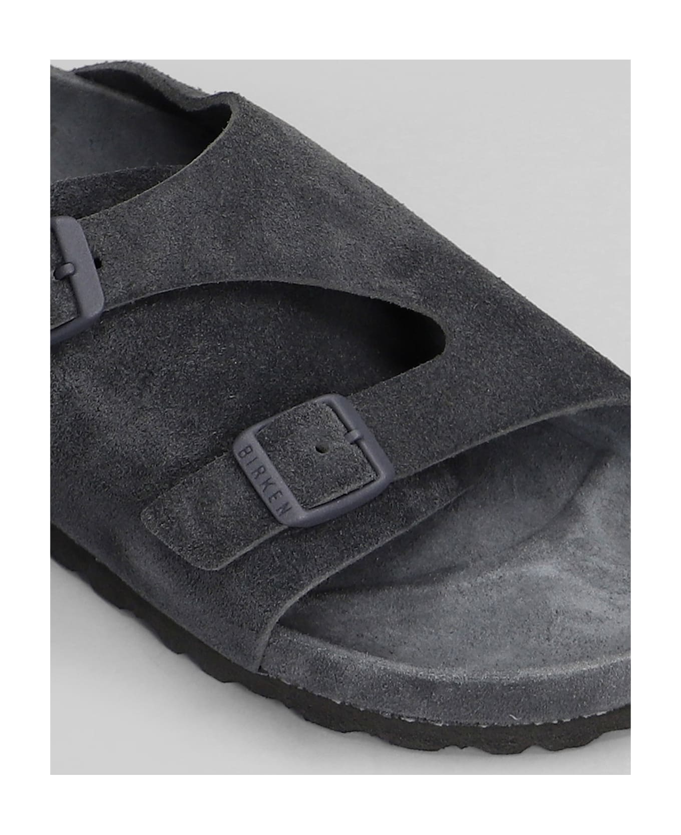 Birkenstock Zurich Exquisite Flats In Grey Suede - grey
