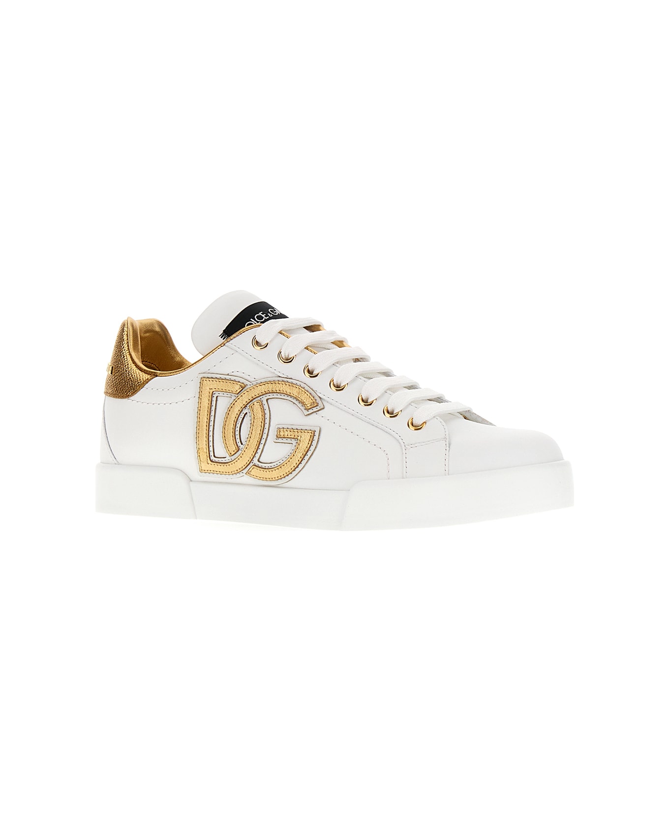 Dolce & Gabbana White Leather Portofino Sneakers - 89662