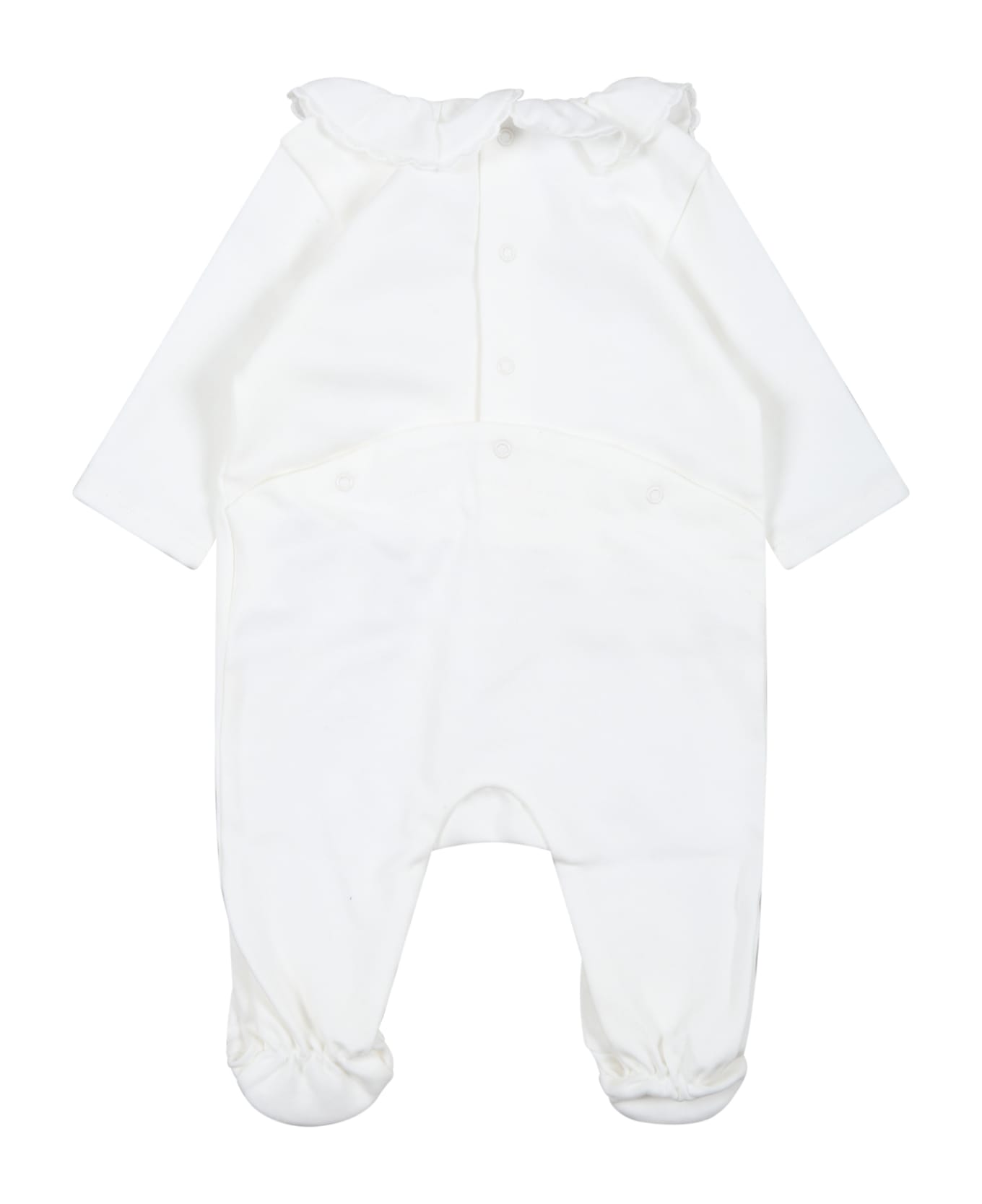 Chloé White Set For Baby Girl With Logo - White ボディスーツ＆セットアップ