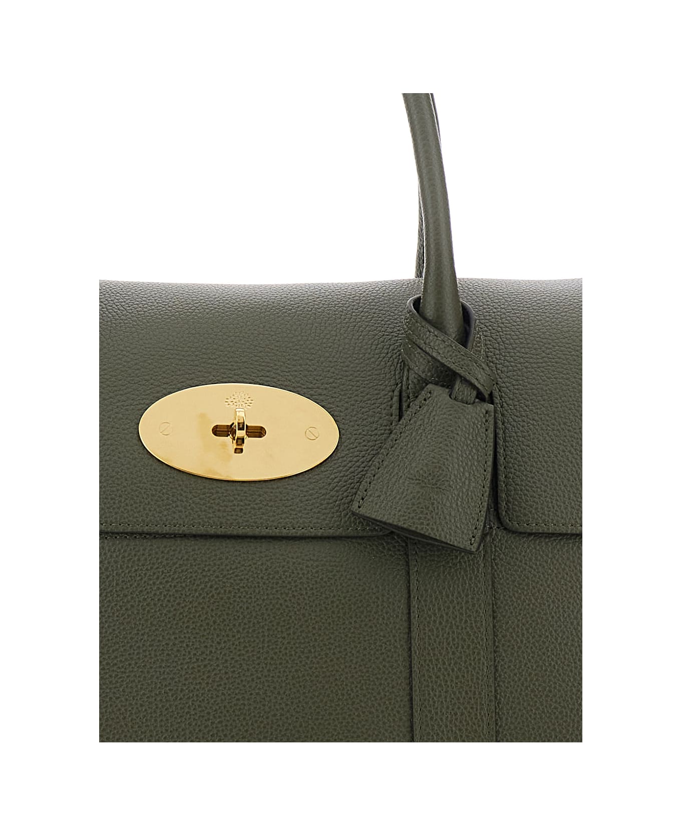 Mulberry 'bayswater' Green Handbag With Twist-lock Closure In Grained Leather Woman - Green