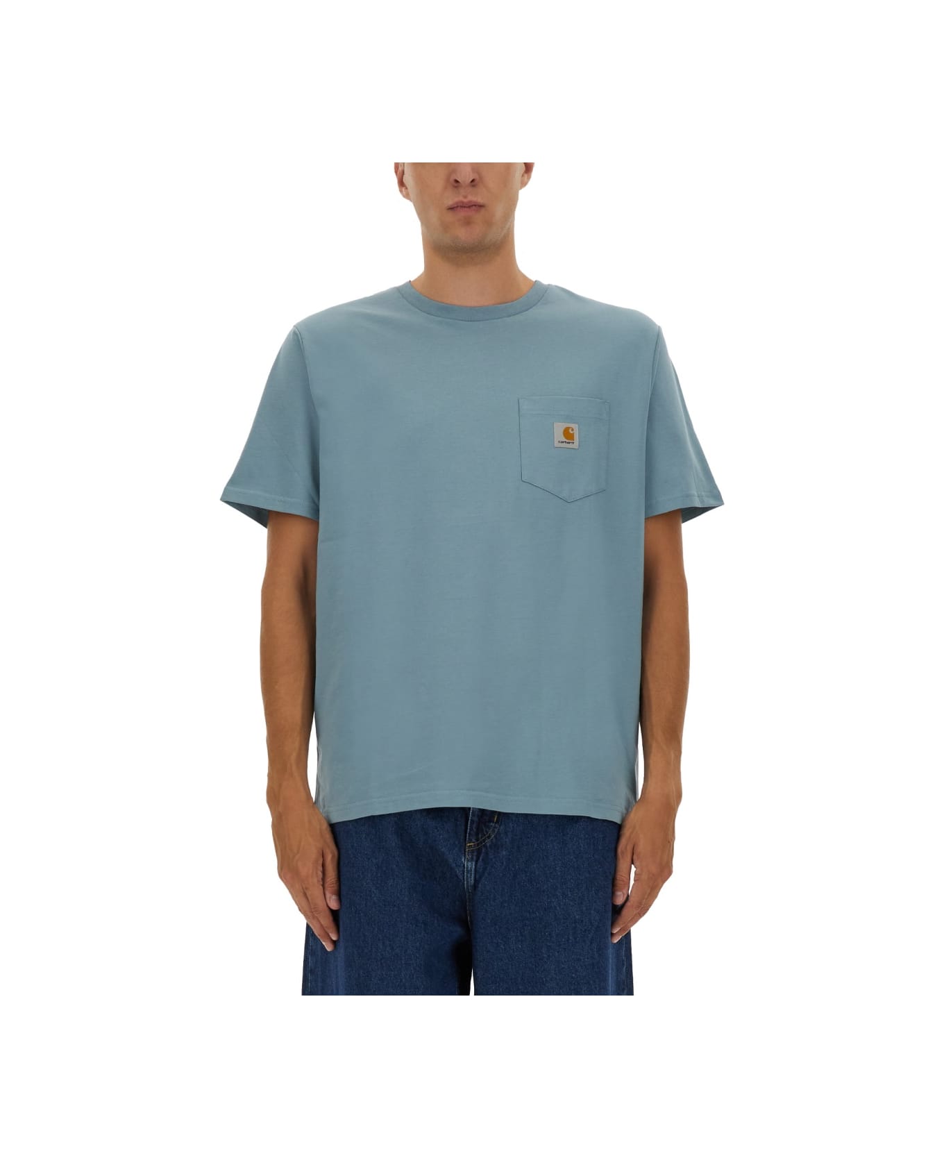 Carhartt T-shirt With Pocket - AZURE