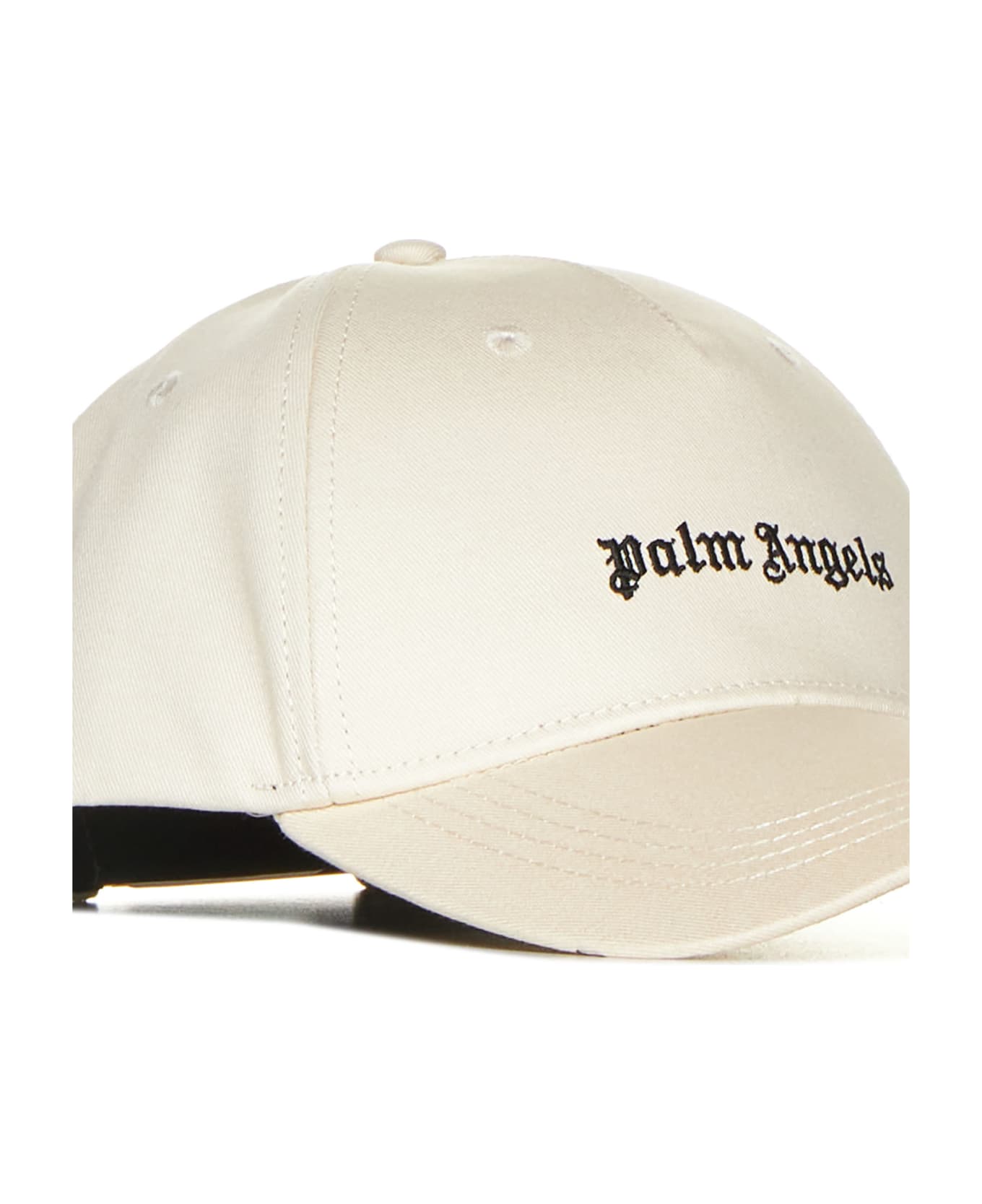 Palm Angels Logo Baseball Cap - Off white  black