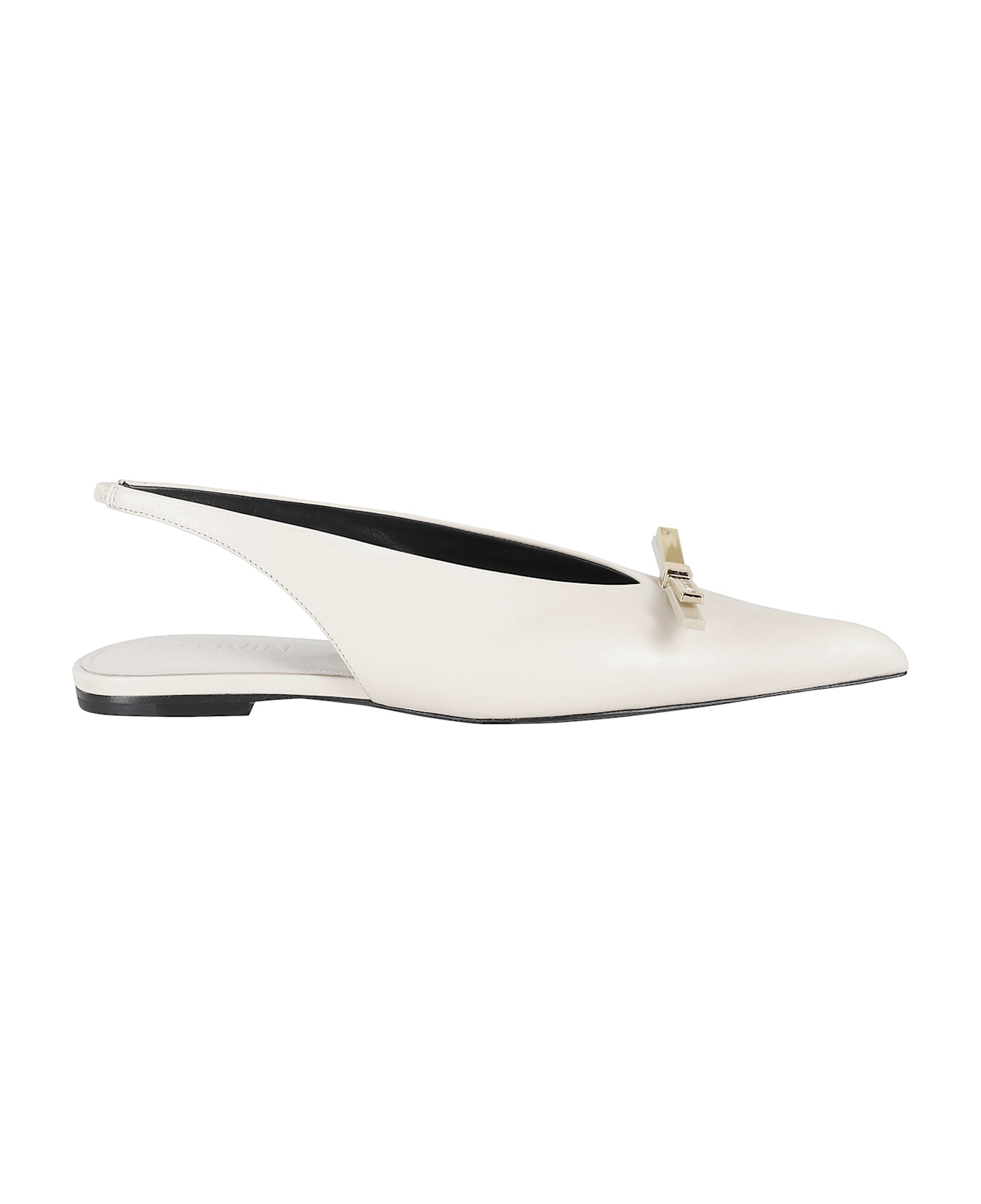 Lanvin Bow Flat Slingback - Light Beige
