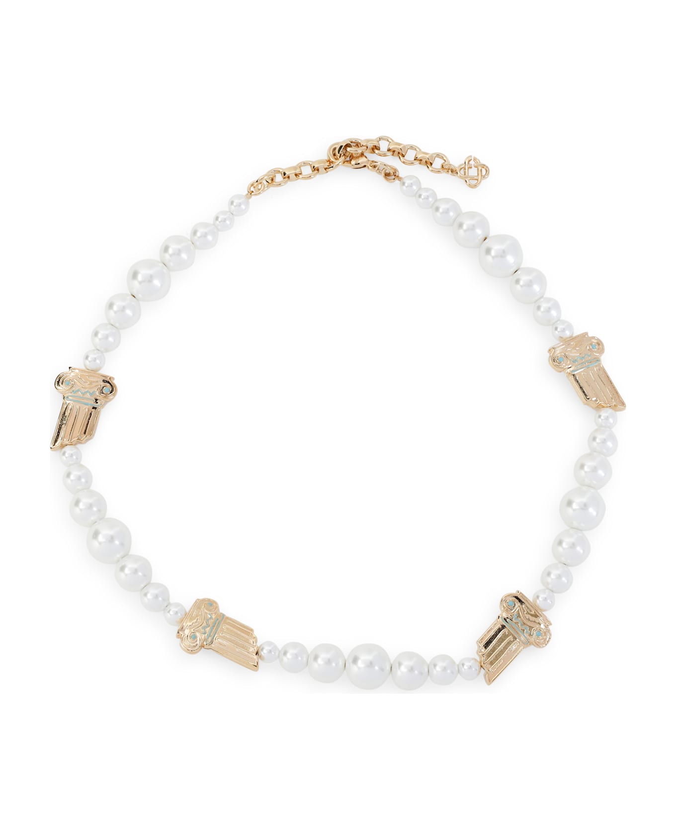 Casablanca Gradient Pearl Column Necklace - Gold Pearl