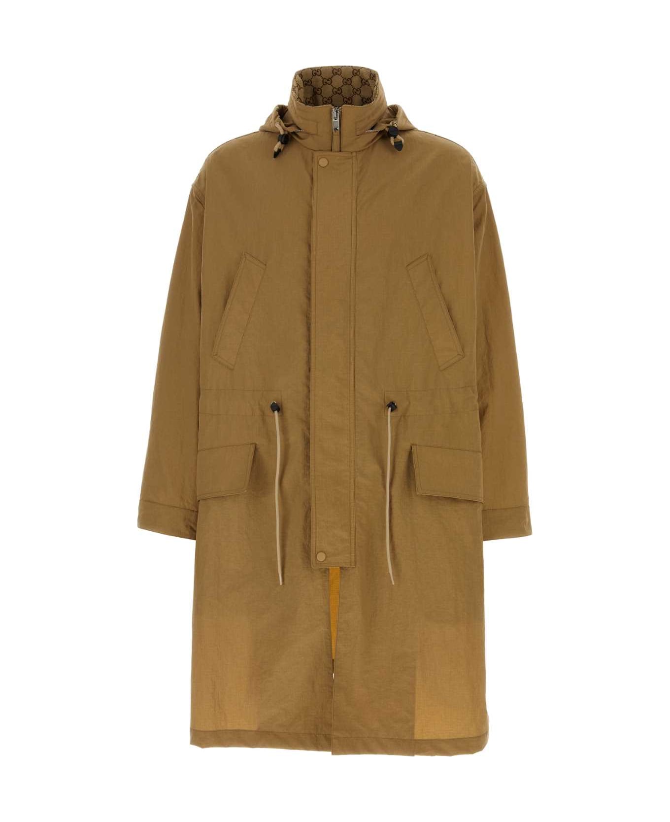 Gucci Biscuit Nylon Jacket - CAMEL