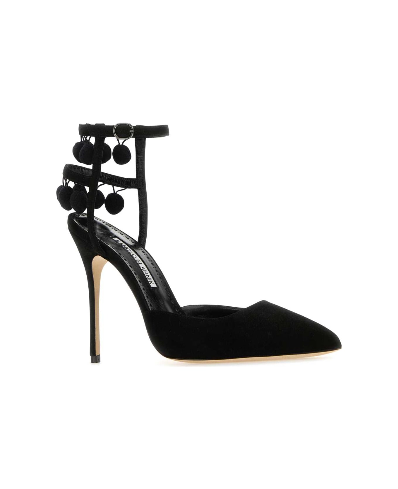 Manolo Blahnik Black Suede Tumusami Pumps - BLCK ハイヒール