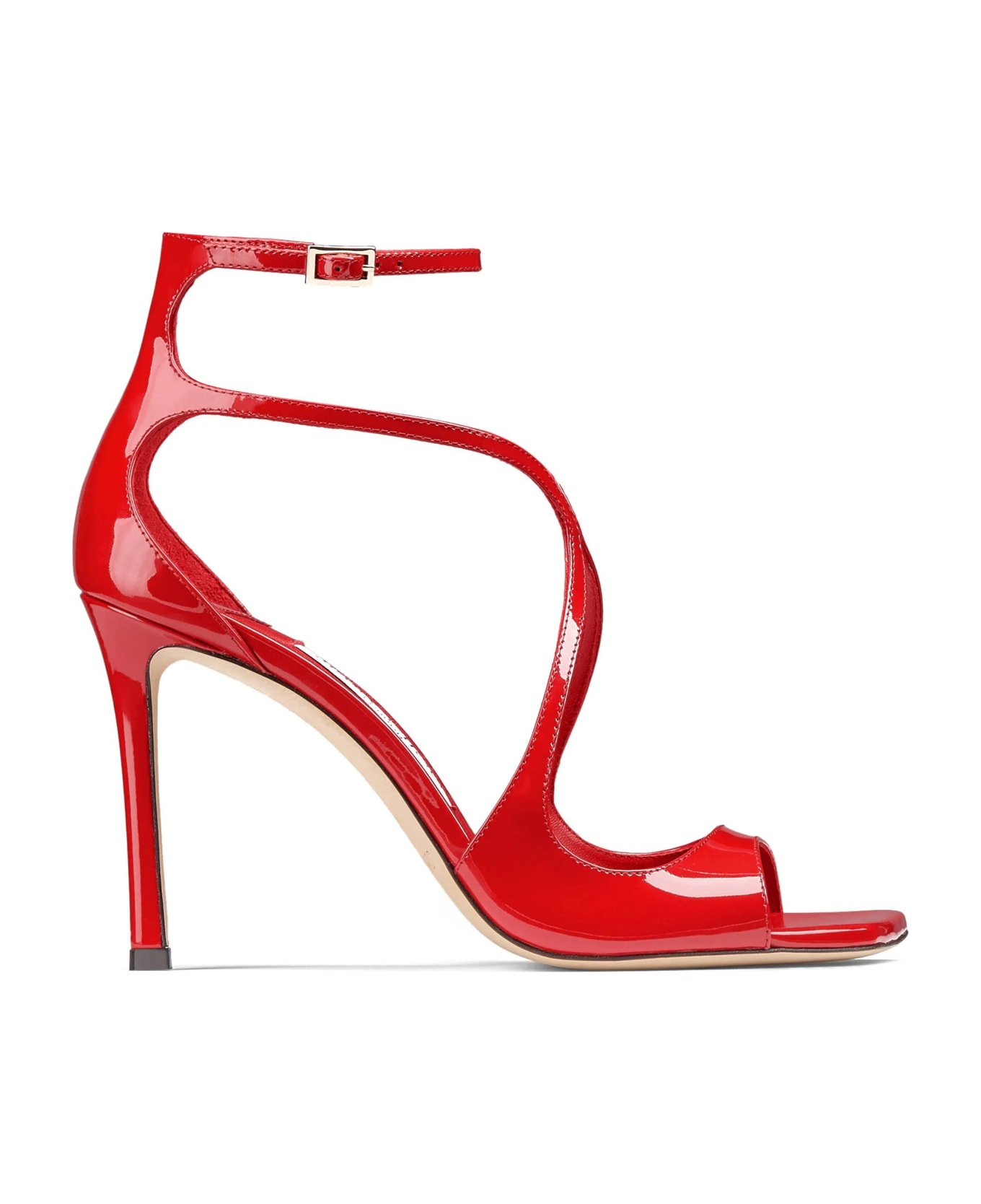 Jimmy Choo Azia Sandals In Red Patent Leather - Red