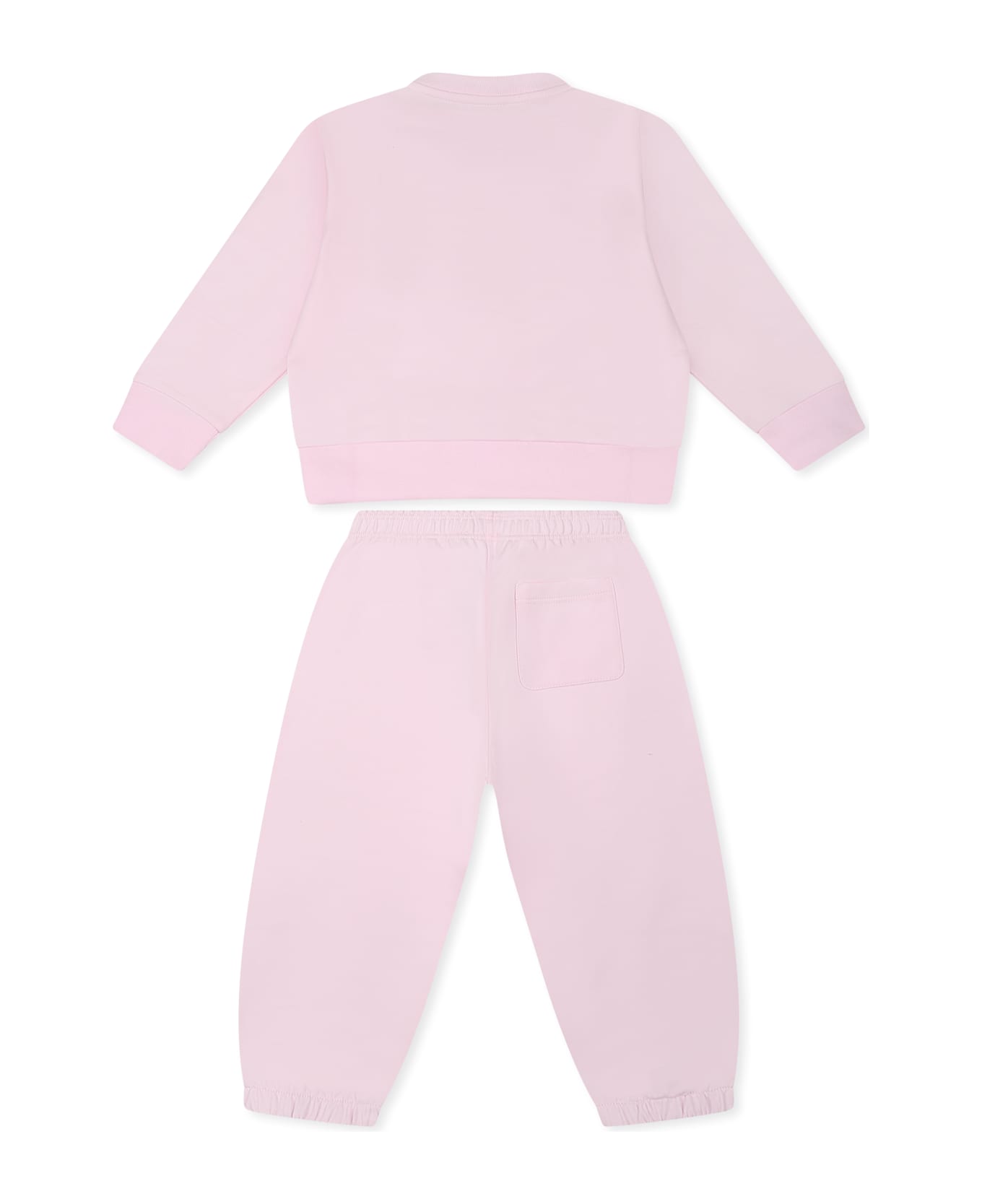Versace Pink Suit For Baby Girl With Logo - Pink
