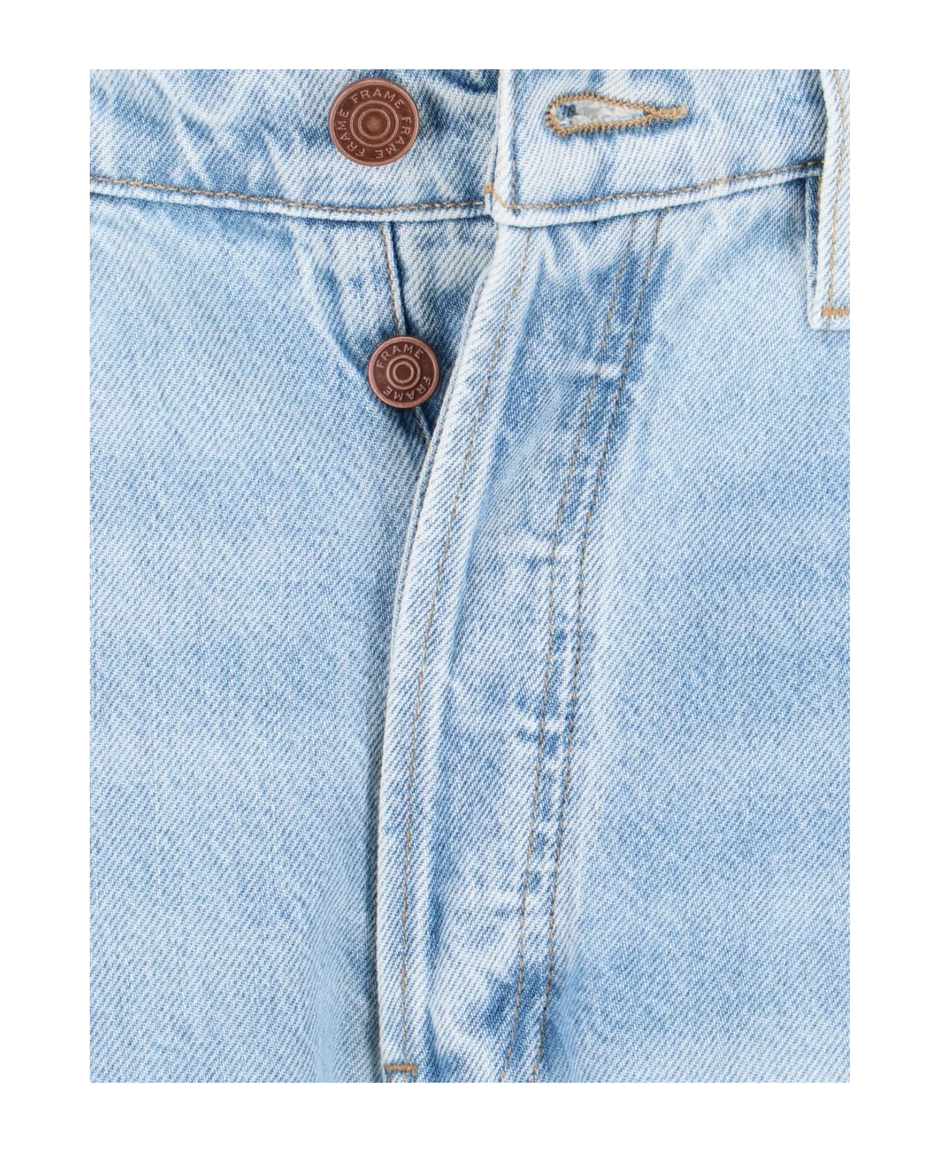 Frame 'le Low' Baggy Jeans - Fzig Fizz Indigo