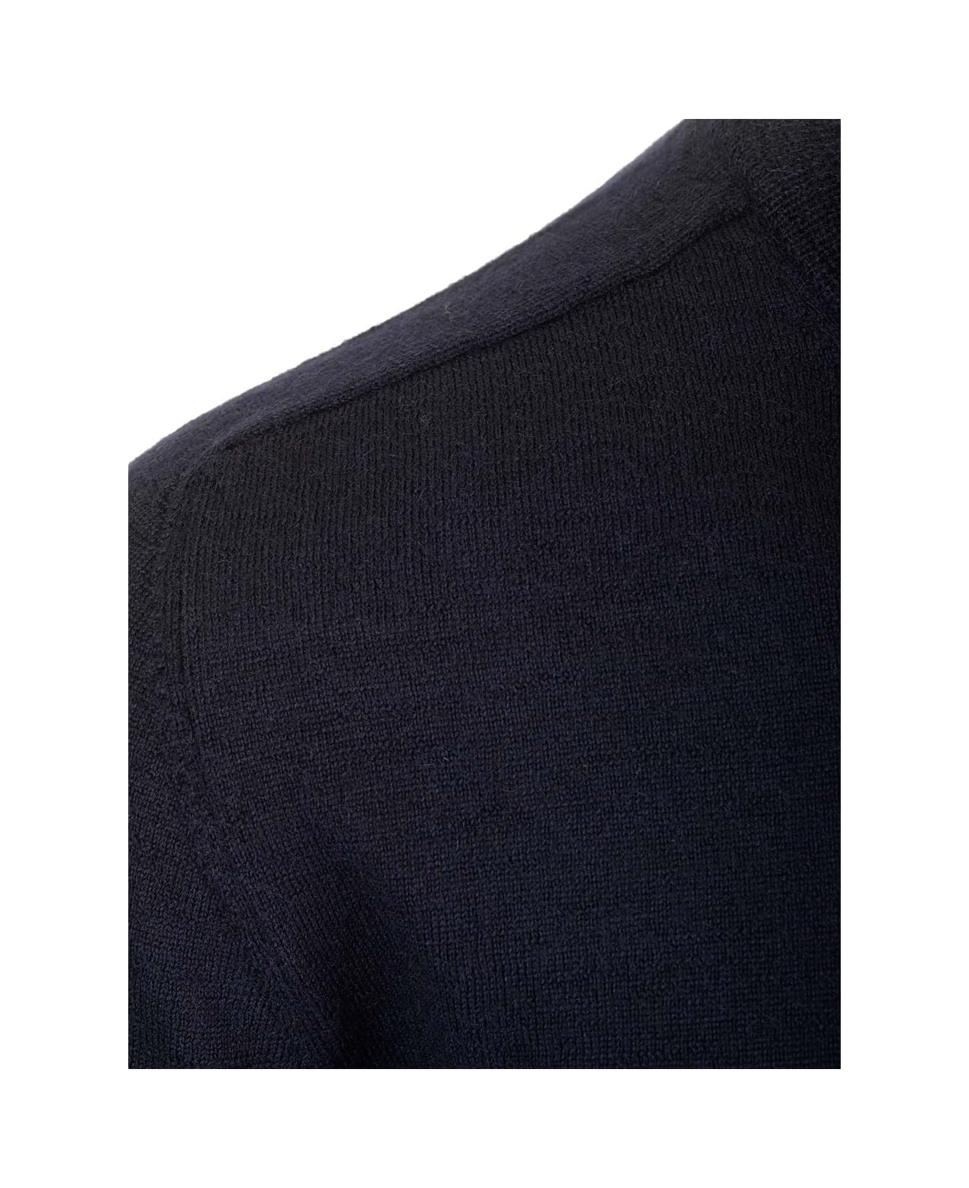 Maison Margiela Sweater With Suede Patches - Blue
