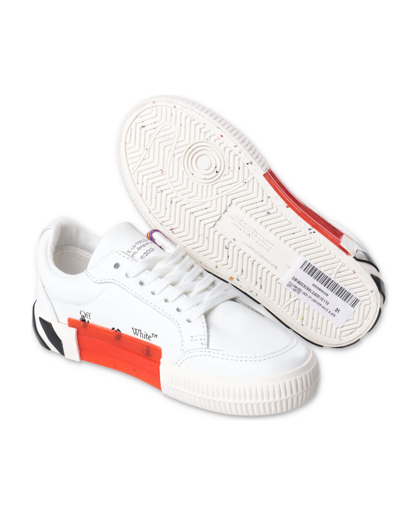 Off-White Off White Sneakers Bianche In Pelle Bambino - Bianco