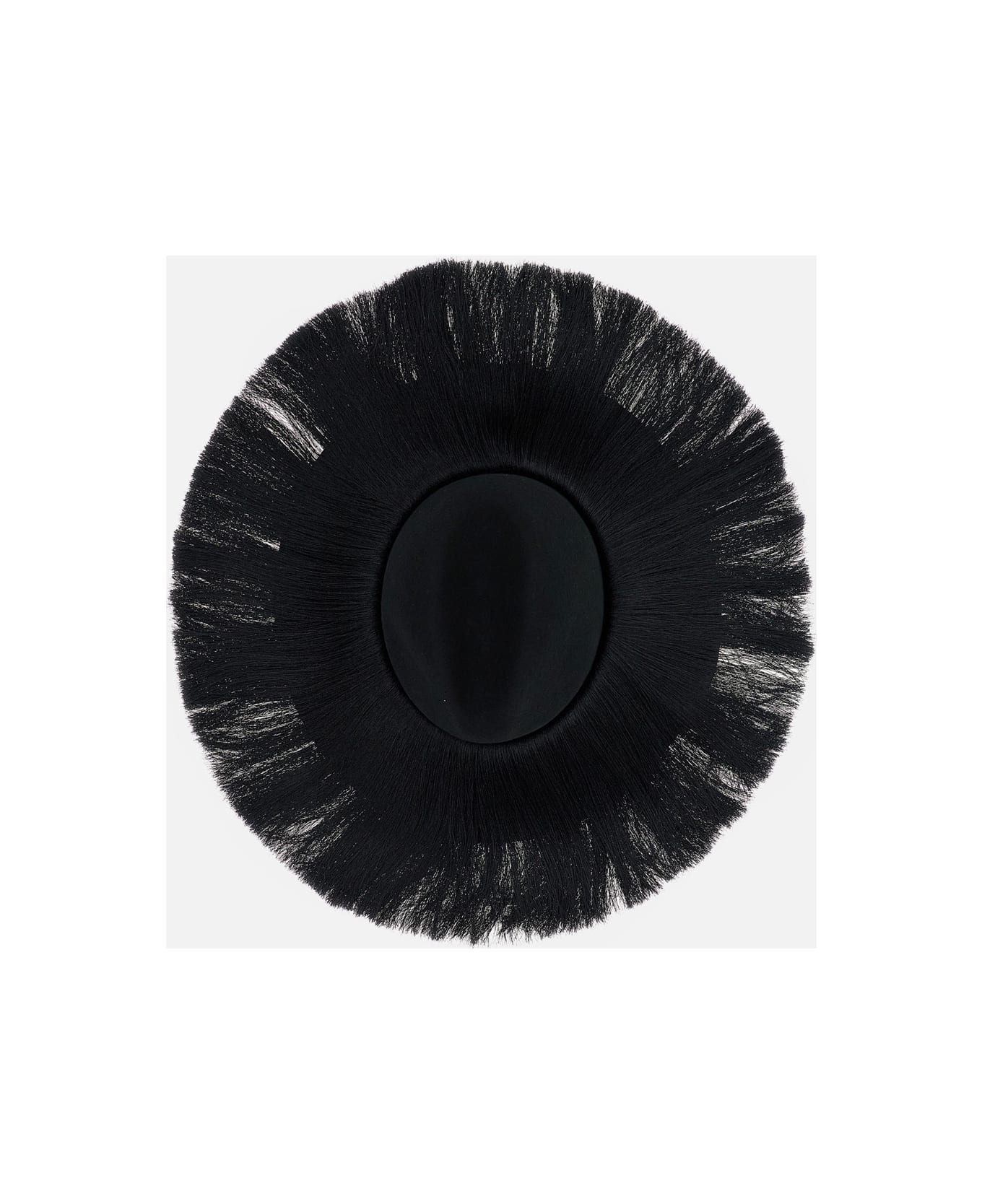 Comme des Garçons Fedora Hat With Fringes - Black
