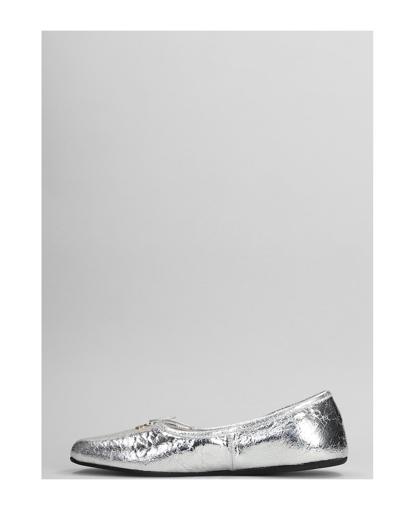 Vivienne Westwood Brigitte Ballet Flats In Silver Leather - silver