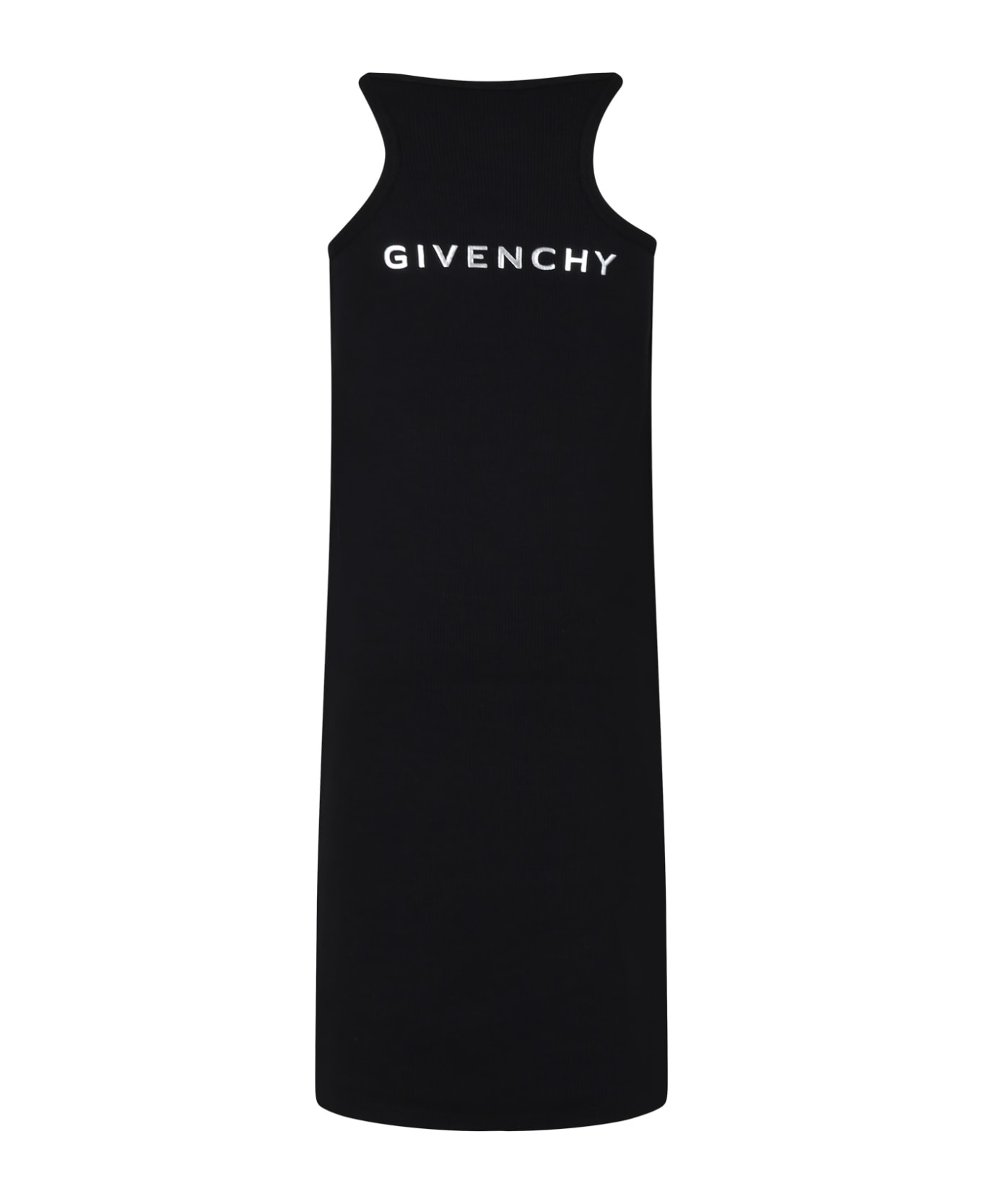 Givenchy Black Dress For Girl With Metal Logo - Nero ワンピース＆ドレス