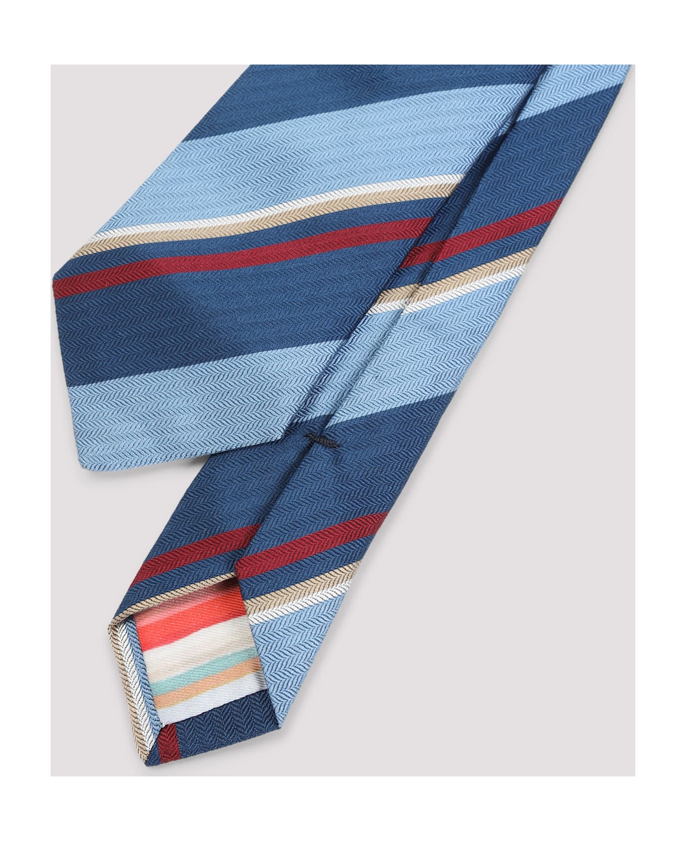 Paul Smith Horiz Stripe Tie - Blue