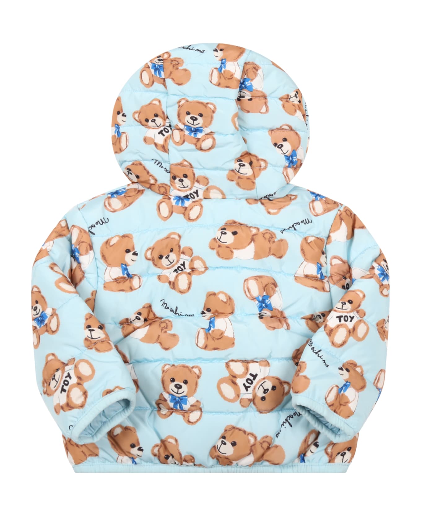 Moschino Light Blue Jacket For Baby Boy With Teddy Bears - Light Blue