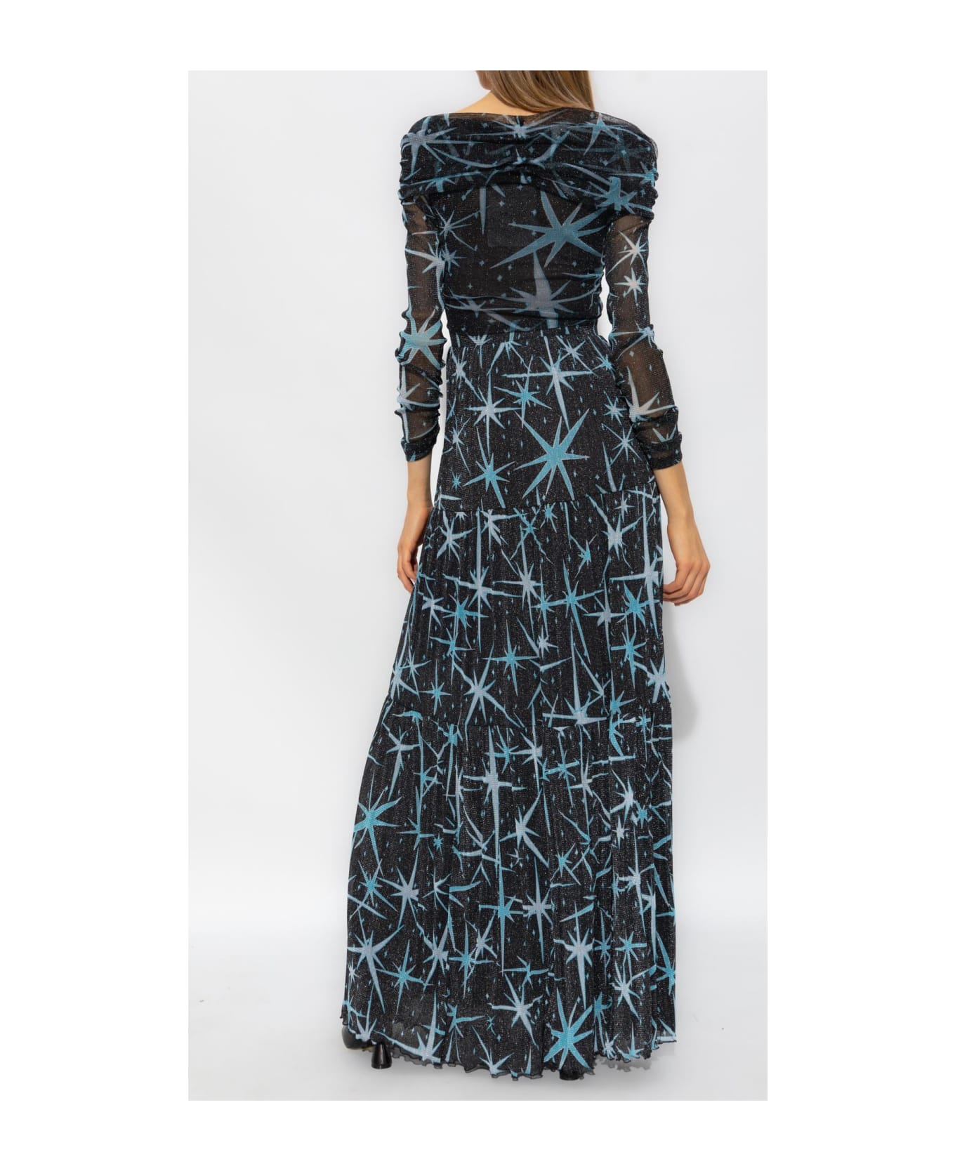 Diane Von Furstenberg Dress With Lurex Threads - BLACK/BLUE