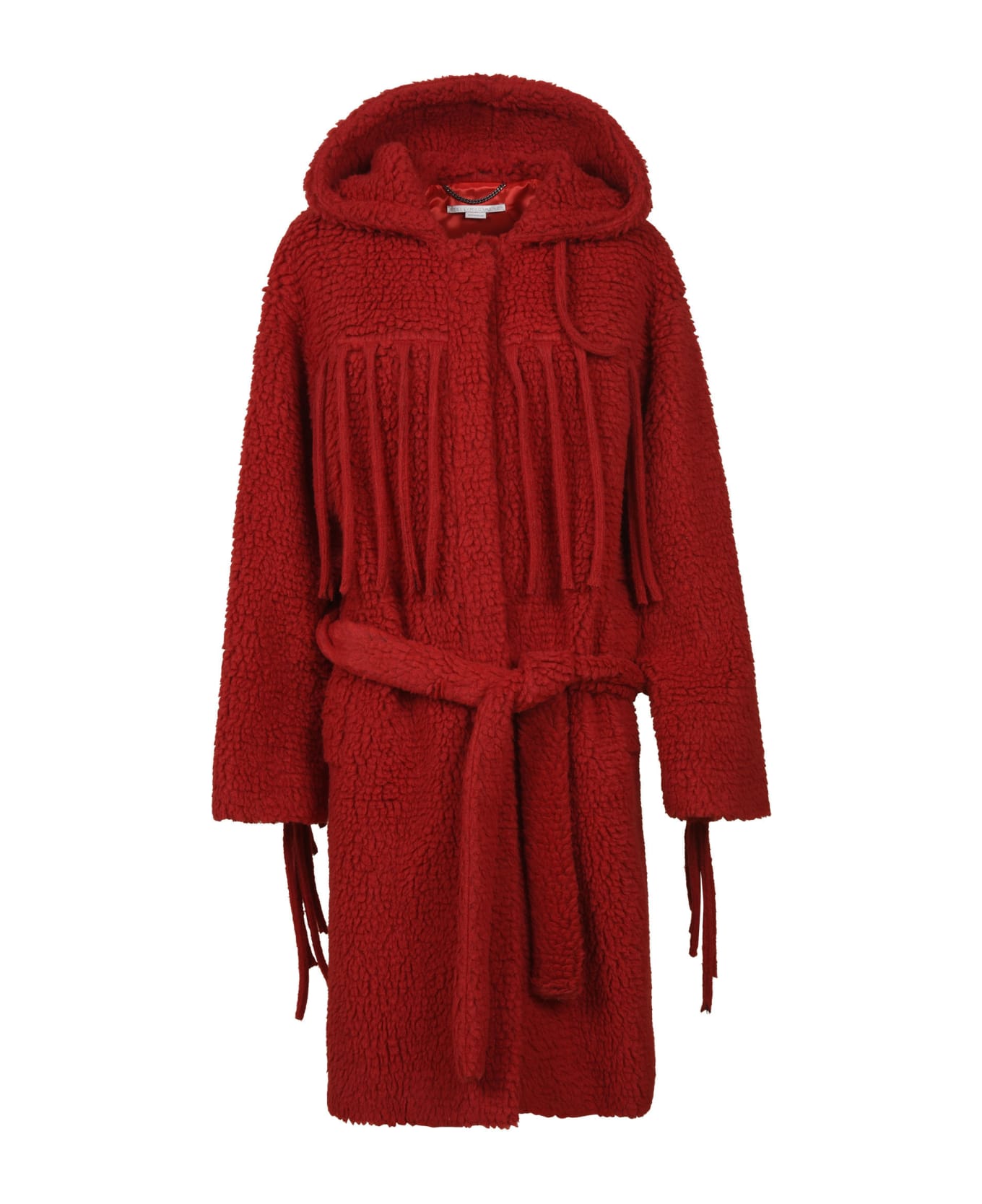 Stella McCartney Fur Applique Fringe Detailed Card-coat - Red
