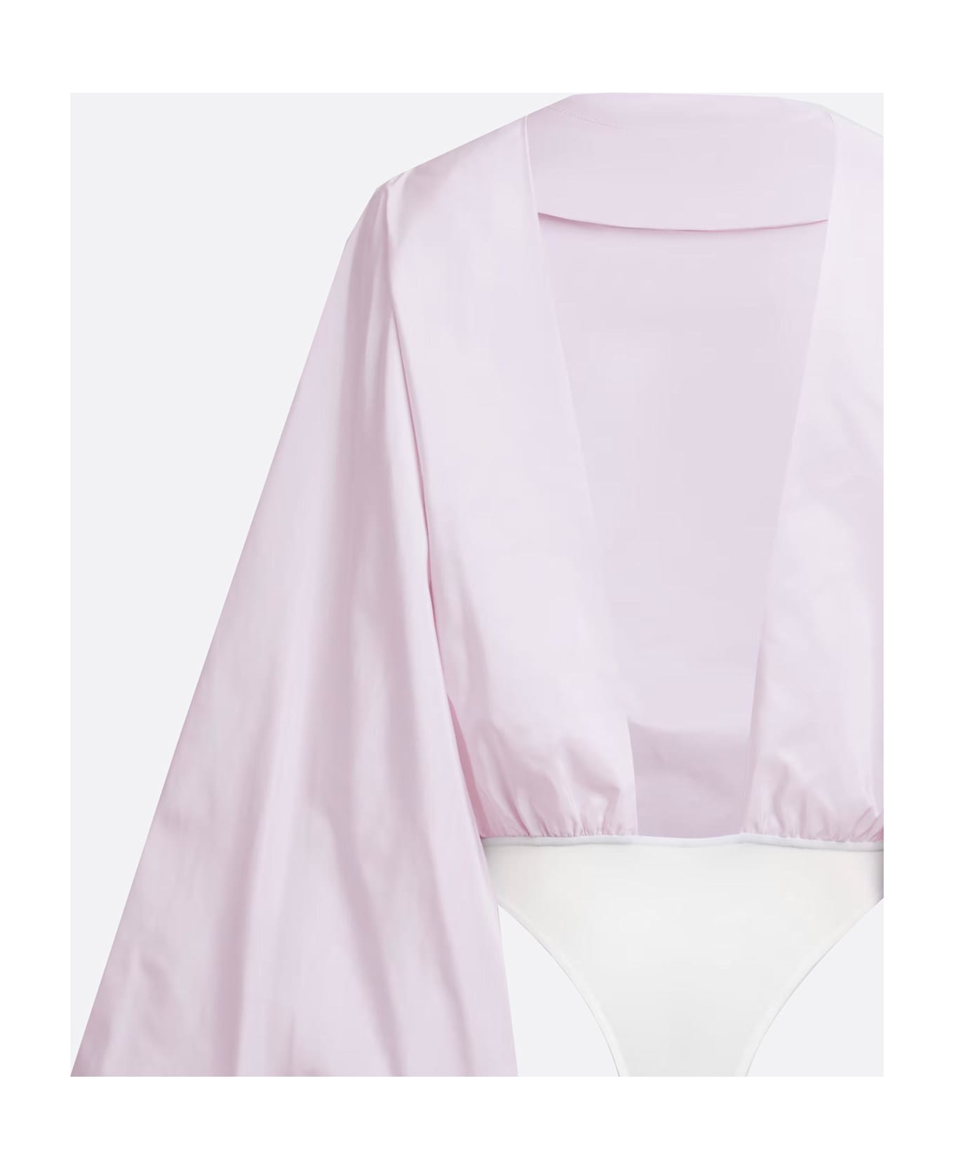 Alaia Taffet&#x00e0; Bodysuit With Balloon Sleeves - Pink トップス