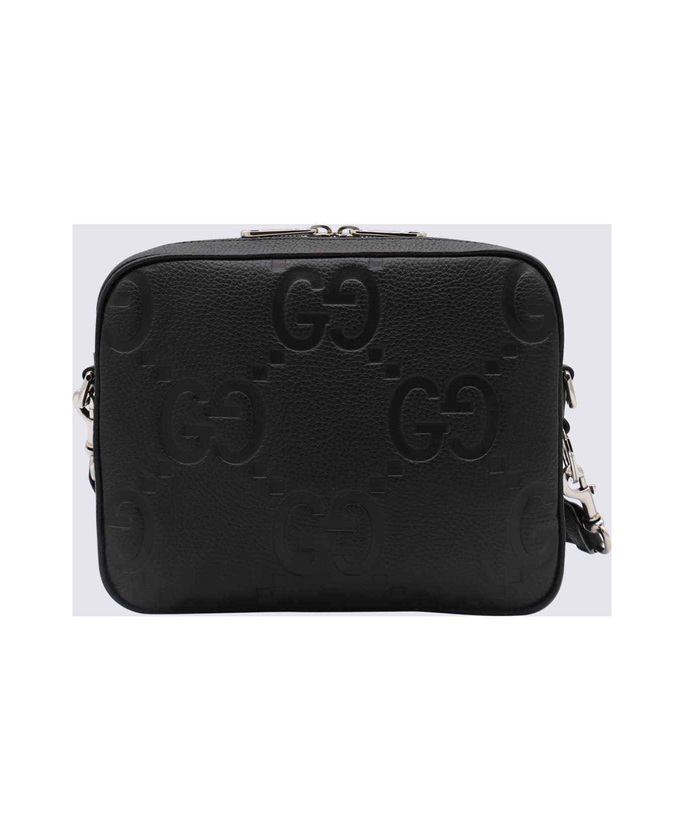 Gucci Black Leather Jumbo Small Crossbody Bag - Black