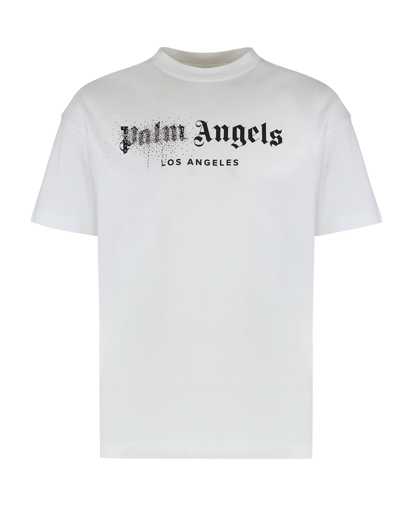 Palm Angels Round Neck T-shirt In Cotton - White