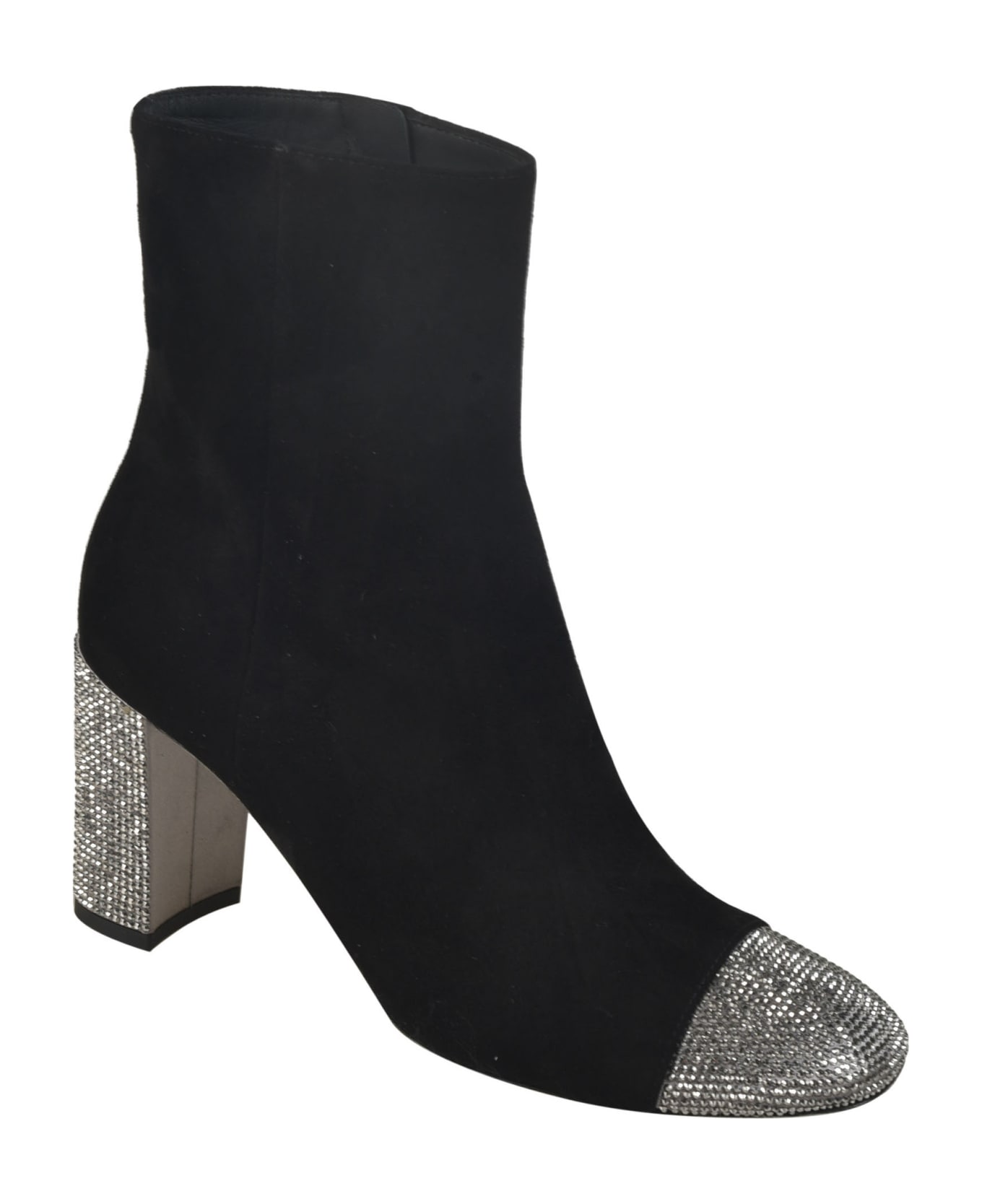 René Caovilla Embellished Heel Boots - Black
